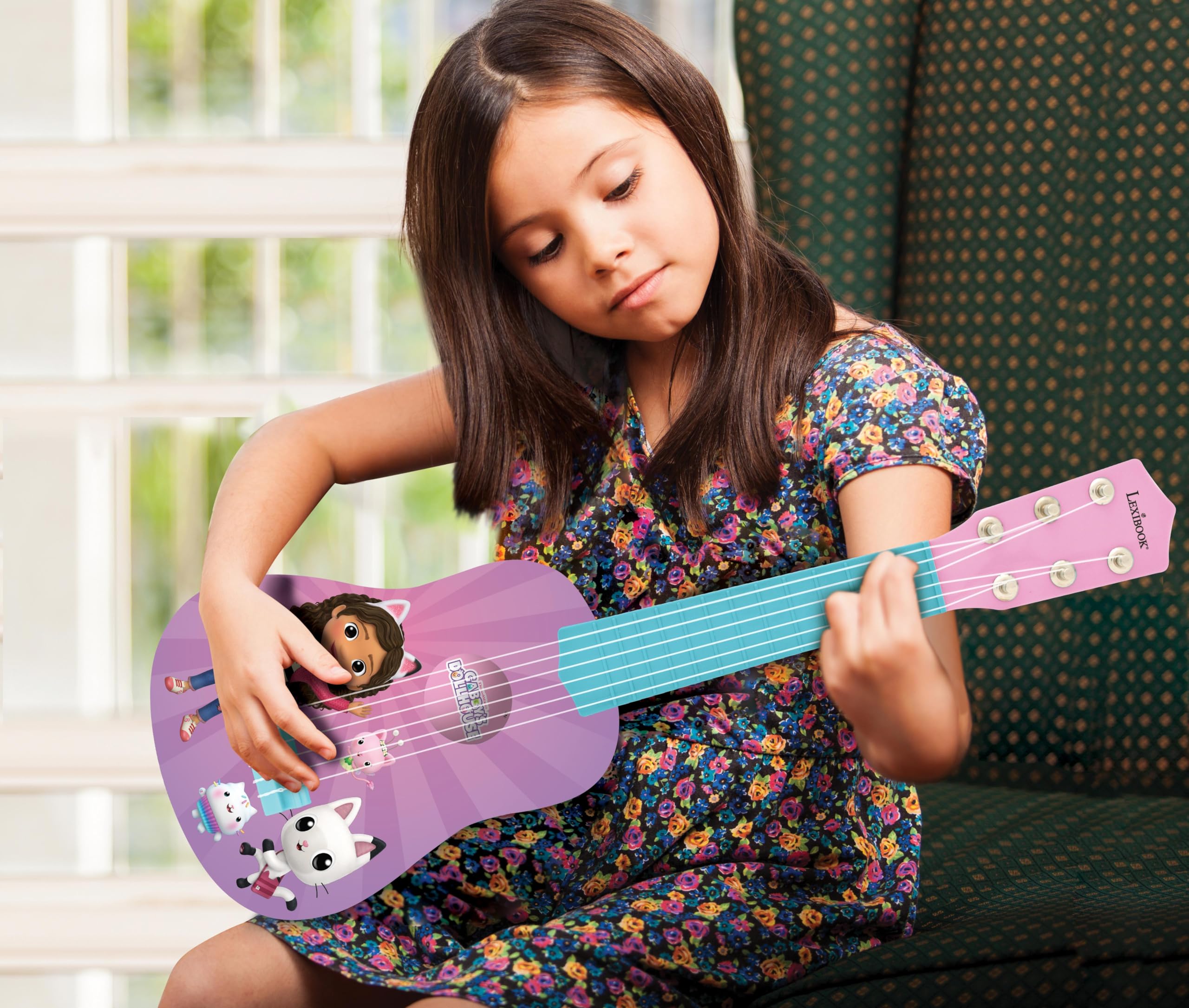 Lexibook, Gabby's Dollhouse, My first guitar for children 6 nylon strings, 53 cm / 21'', Guide included, Pink, K200GDHLXB - Image 4