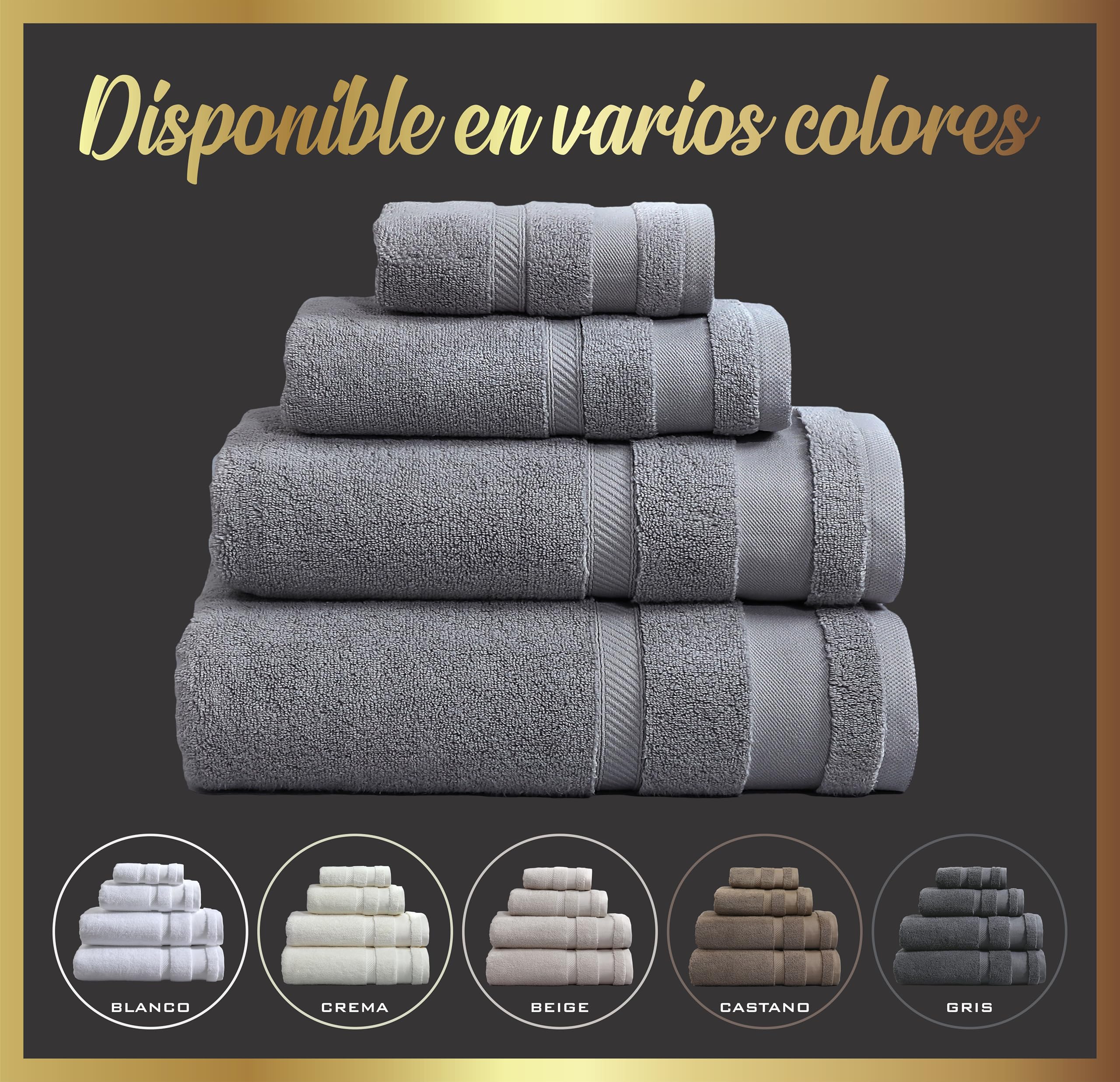 ATRIVM - Juego Toallas de Baño 4 Piezas 100% Algodón Zero Twist | Muy Suaves y Absorbentes de 600gr/m² | Incluye 2 Lavabo (50x100cm) + 2 Ducha (70x140cm) | (Gris Plata)