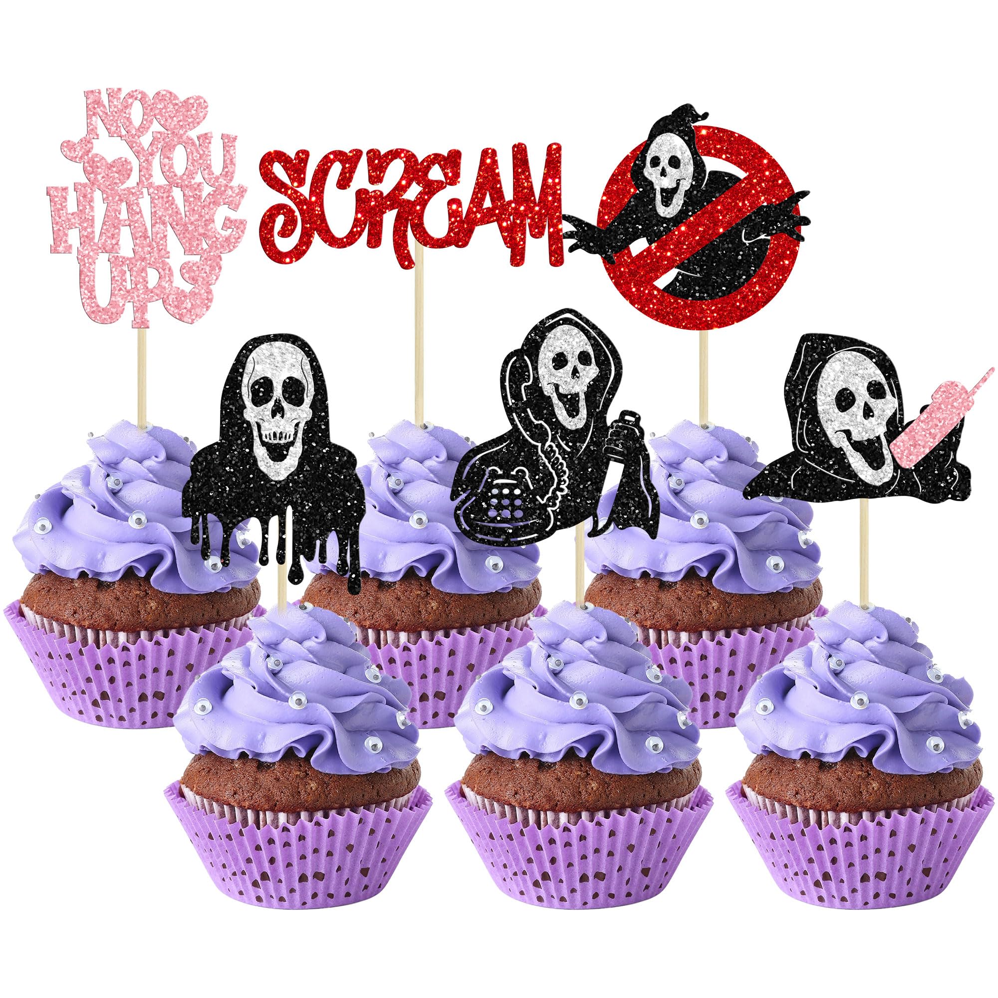 Scream Ramo Toppers Halloween Cake Toppers Halloween Ghost Face PresNok Cupcake Toppers ...
