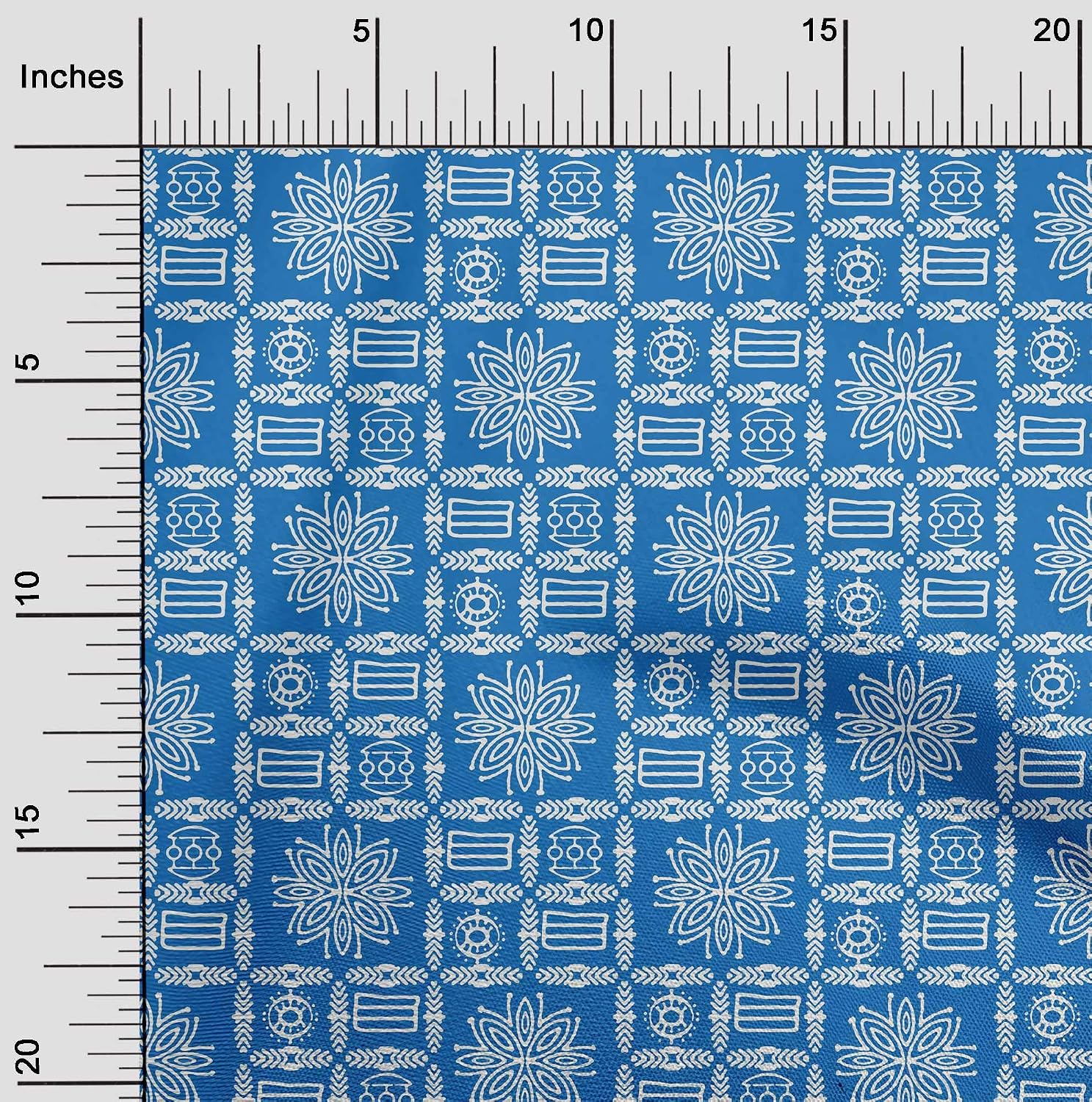 oneOone Georgette Viscose Dark Blue Fabric Geometric & Artistic Floral African Sewing Craft Projects Fabric Prints by Yard 42 Inch Wide