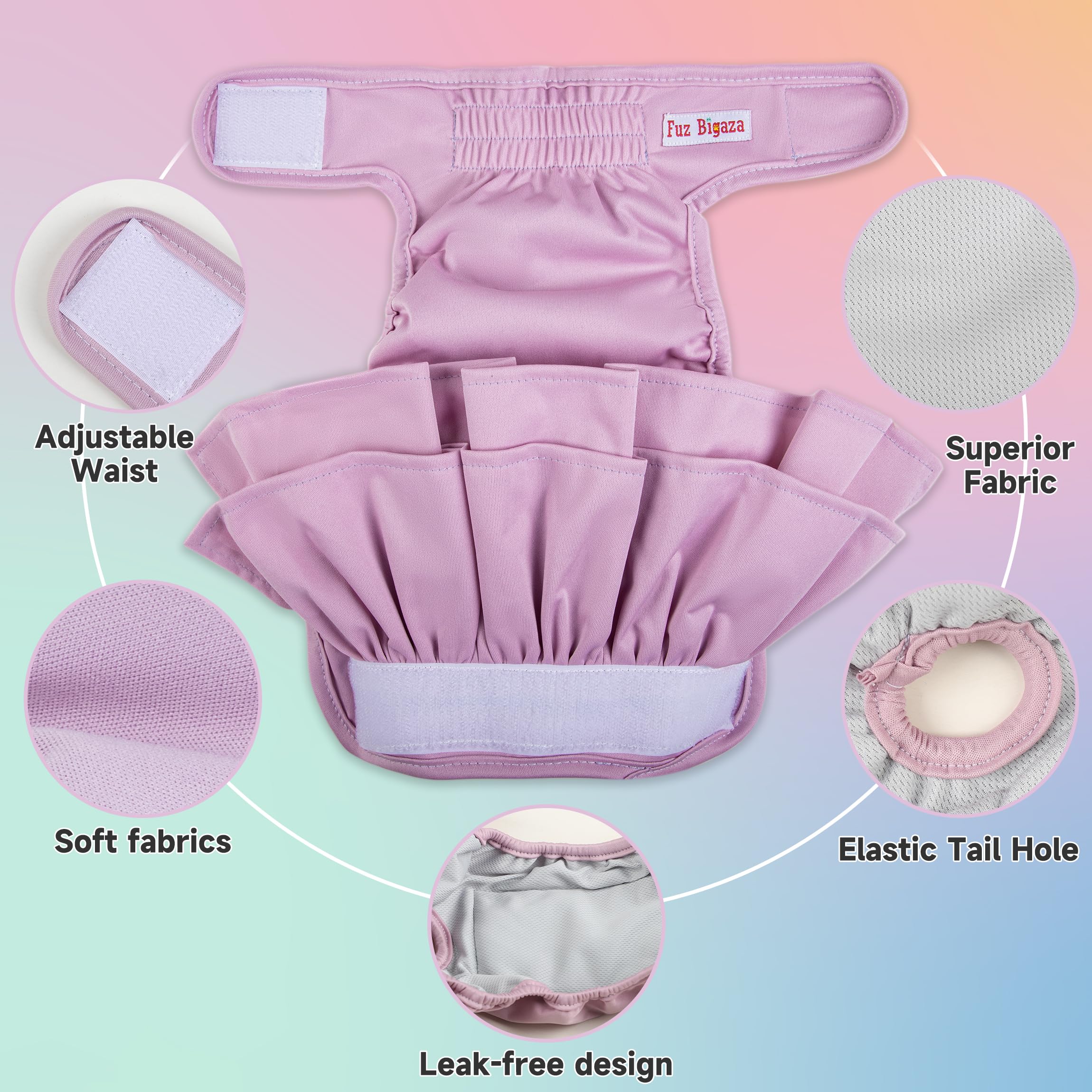 Bauchbänder für Hündinnen (3er-Pack), waschbar, wiederverwendbar, für Hündinnen, für Welpen, , Töpfchentraining, Inkontinenzmarkierung, Pañal Para Perro Morandi, Rosa, Lila, Blau, Größe XL