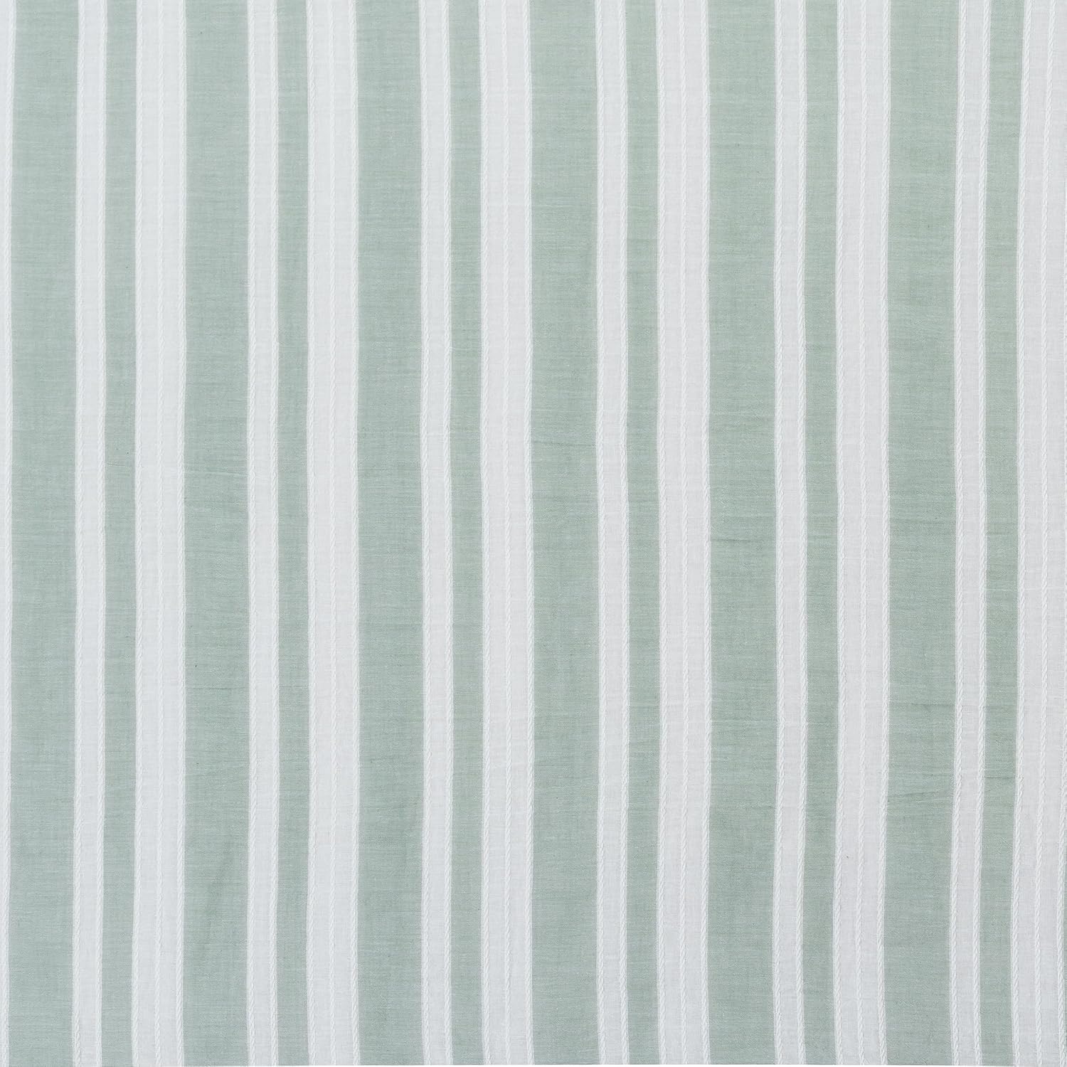 Archaeo Stonewashed Stripe Cotton Back Tab Curtain, 50" x 84", Spa Green