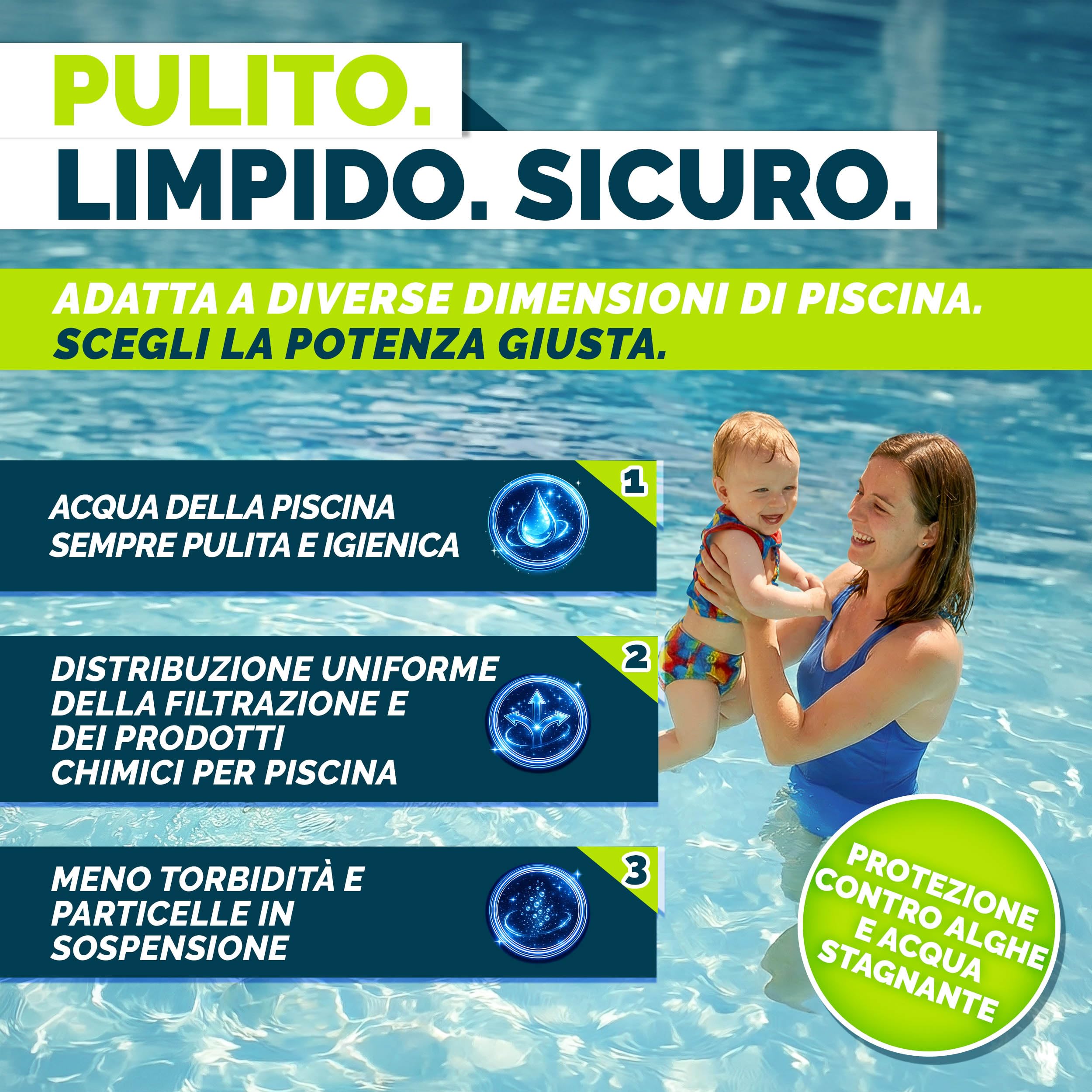 tillvex® Pompa filtro piscina 9 500 L/h & 550 W | Altezza di mandata max. 10 m | Pompa di circolazione per piscine fino a 40 m³ | Autoprimante per piscina fuoriterra & spa con prefiltro