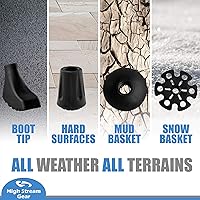 Vista 5 de Bastones de Senderismo para Hombre y Mujer - Bastones Plegables de 14.5" para Senderismo, Esquí Nórdico, Mochilero, Ejercicio y Viaje, Juego de 2