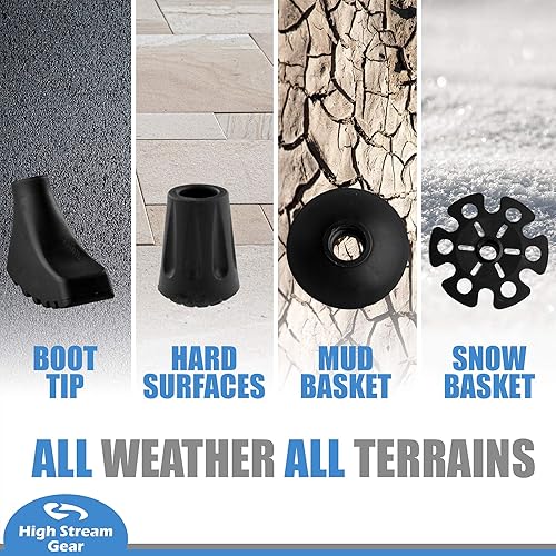 Miniatura 5 de Bastones de Senderismo para Hombre y Mujer - Bastones Plegables de 14.5" para Senderismo, Esquí Nórdico, Mochilero, Ejercicio y Viaje, Juego de 2