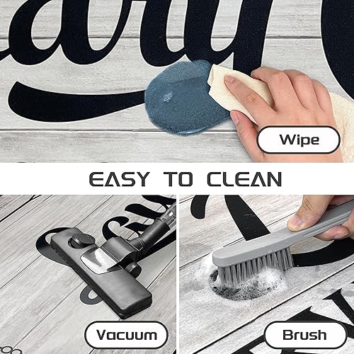 Miniatura 5 de Alfombra de lavandería de 20 x 60 pulgadas, antideslizante, impermeable, para decoración de cuarto de servicio, lavable, alfombra de lavandería para