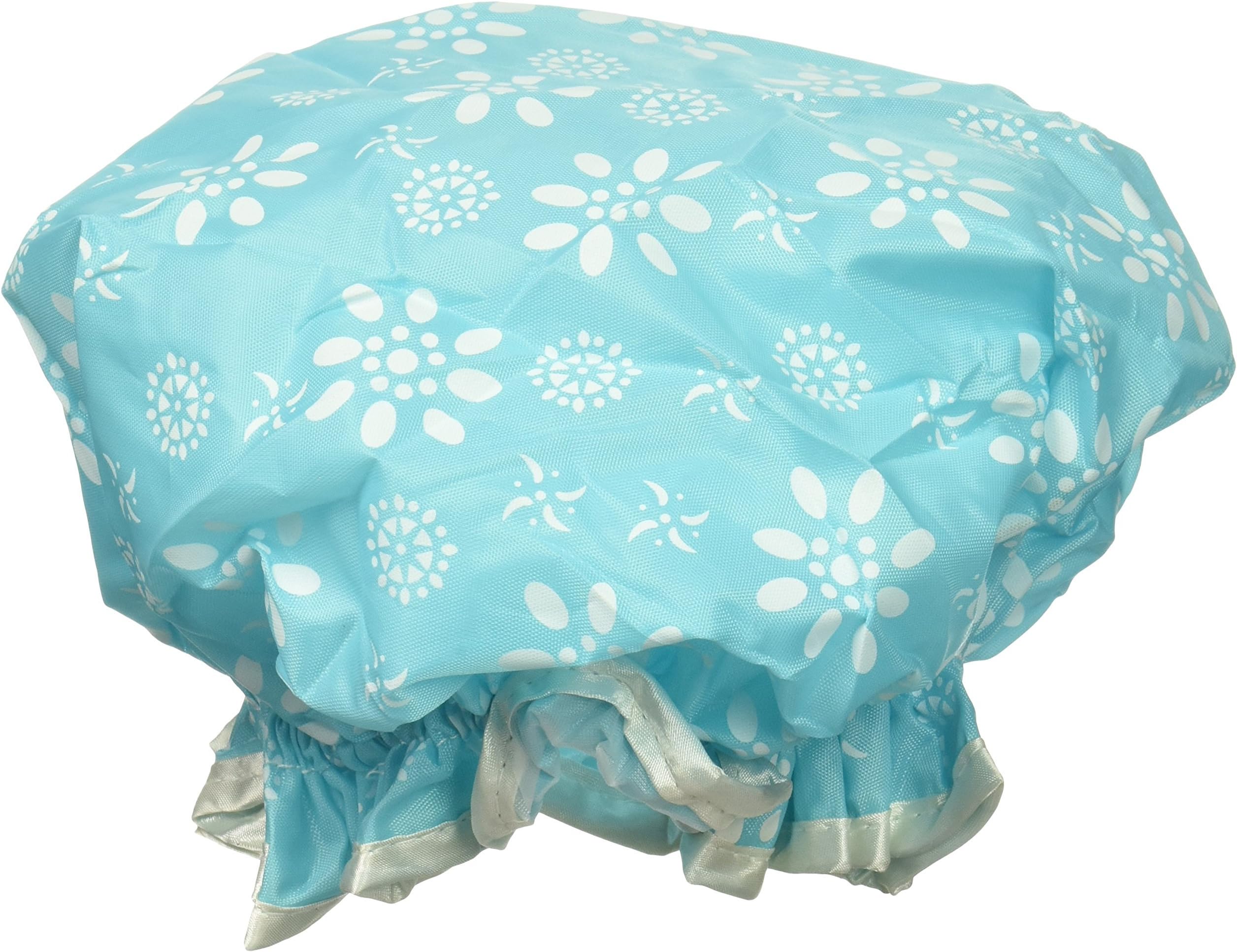Kella Milla Stylish Satin Shower Cap, Aqua Floral by Kella Milla