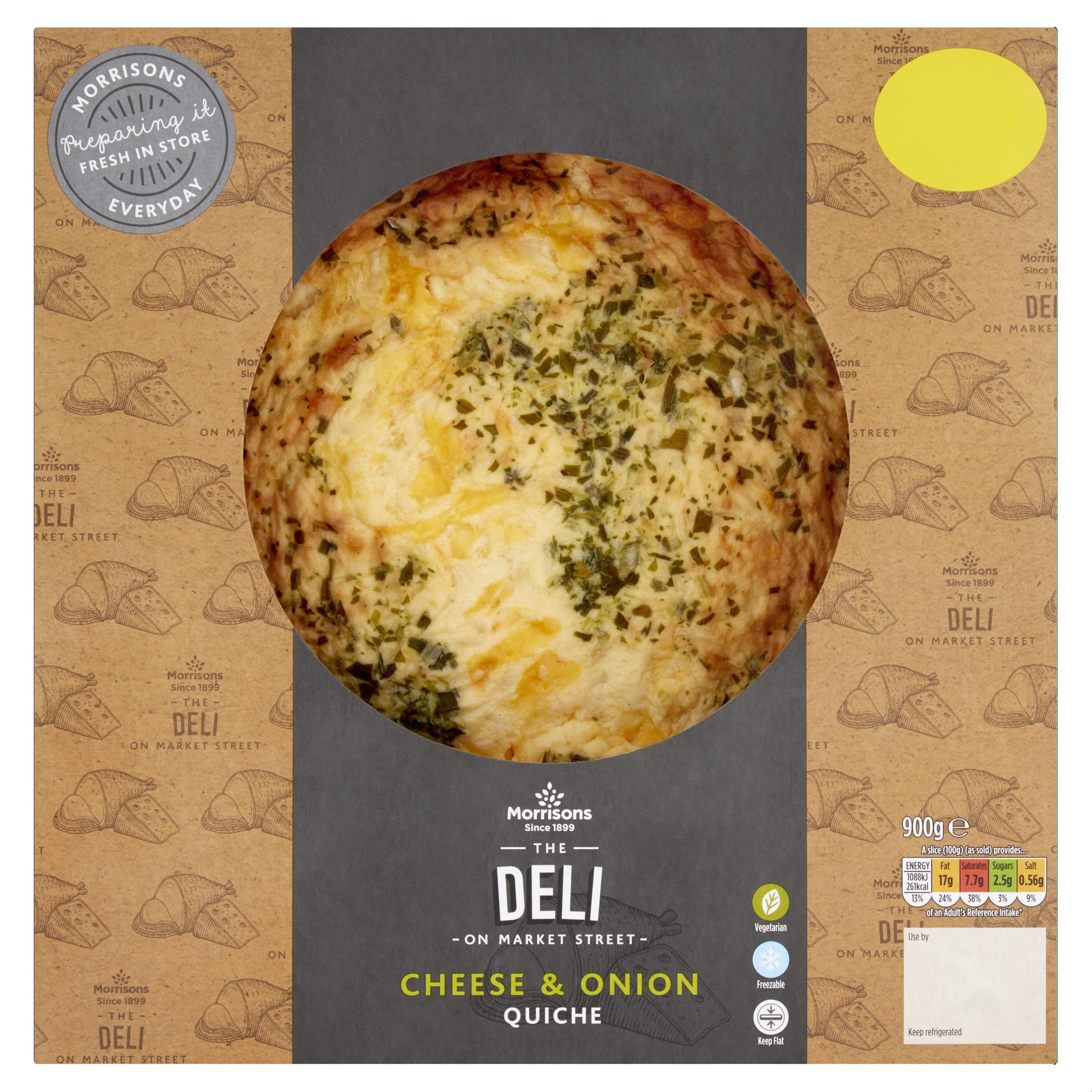 Morrisons Market Street Deli Cheese & Onion Quiche 900g