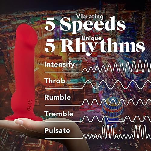 Miniatura 4 de Blush Novelties, Impressions - Consolador vibrador realista de Las Vegas, potente función Rumbly 10, ventosa para jugar con manos libres y