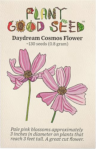 Plant Good Seed Semillas orgánicas Daydream Cosmos – Paquete de 130, semillas de reliquia para plantar flores – Suministros de jardinería, flores