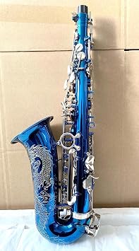 Eastern Music intermediate blue glossy lacquered alto saxophone with case