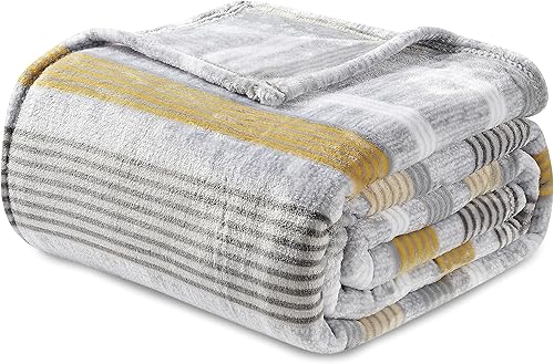 Miniatura 4 de Elegant Comfort Manta de cama de franela con estampado ultrasuave, acogedora y ligera, manta decorativa para todas las estaciones para sofá, diseño