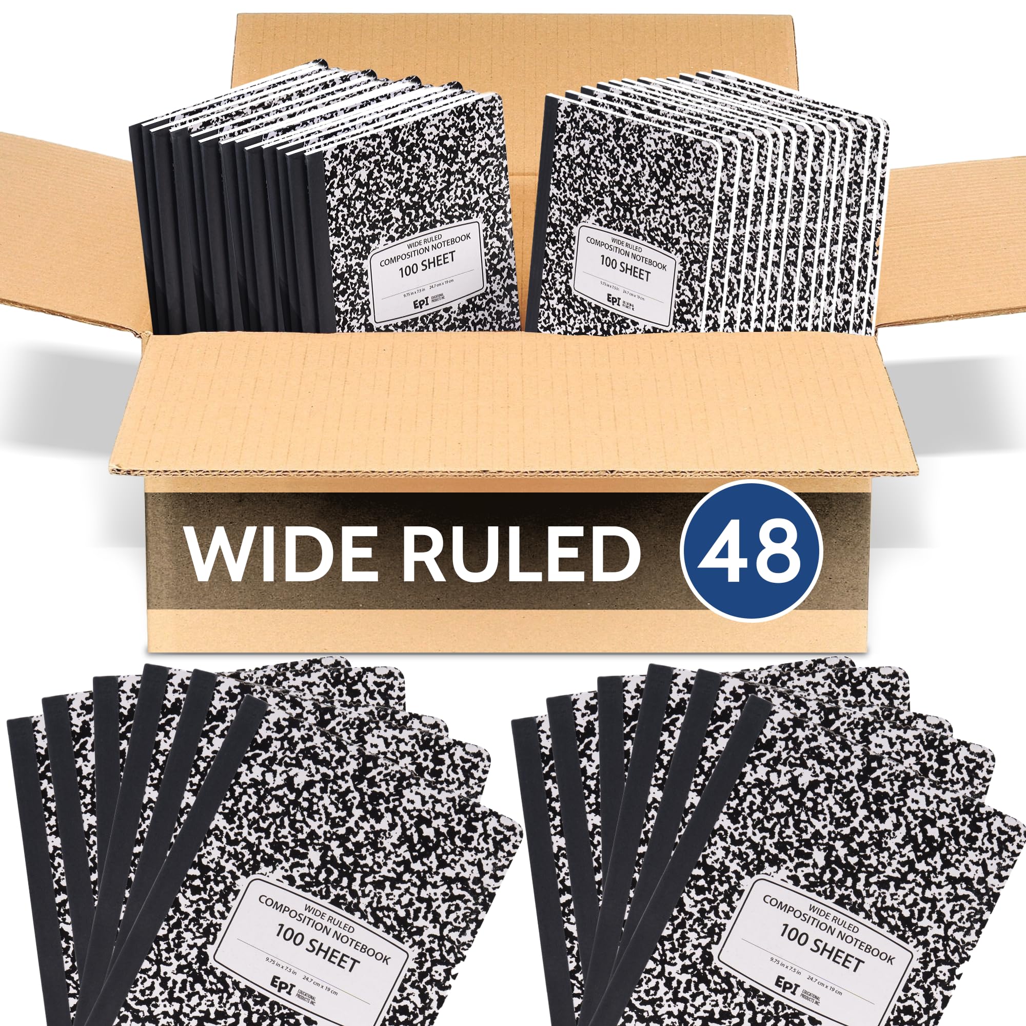 48 Pack Marble Composition Notebooks