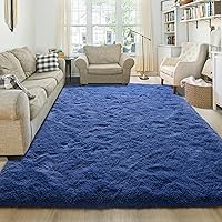 Vista 26 de junovo Alfombra de área lavable y antideslizante, alfombras de área pequeñas y esponjosas, alfombra peluda para sala de estar, alfombra suave