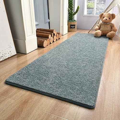 Miniatura 30 de Keeko - Alfombras grises de 4 x 6 pies para dormitorio, suave alfombra moderna para sala de estar, alfombra antideslizante de bajo pelo interior,
