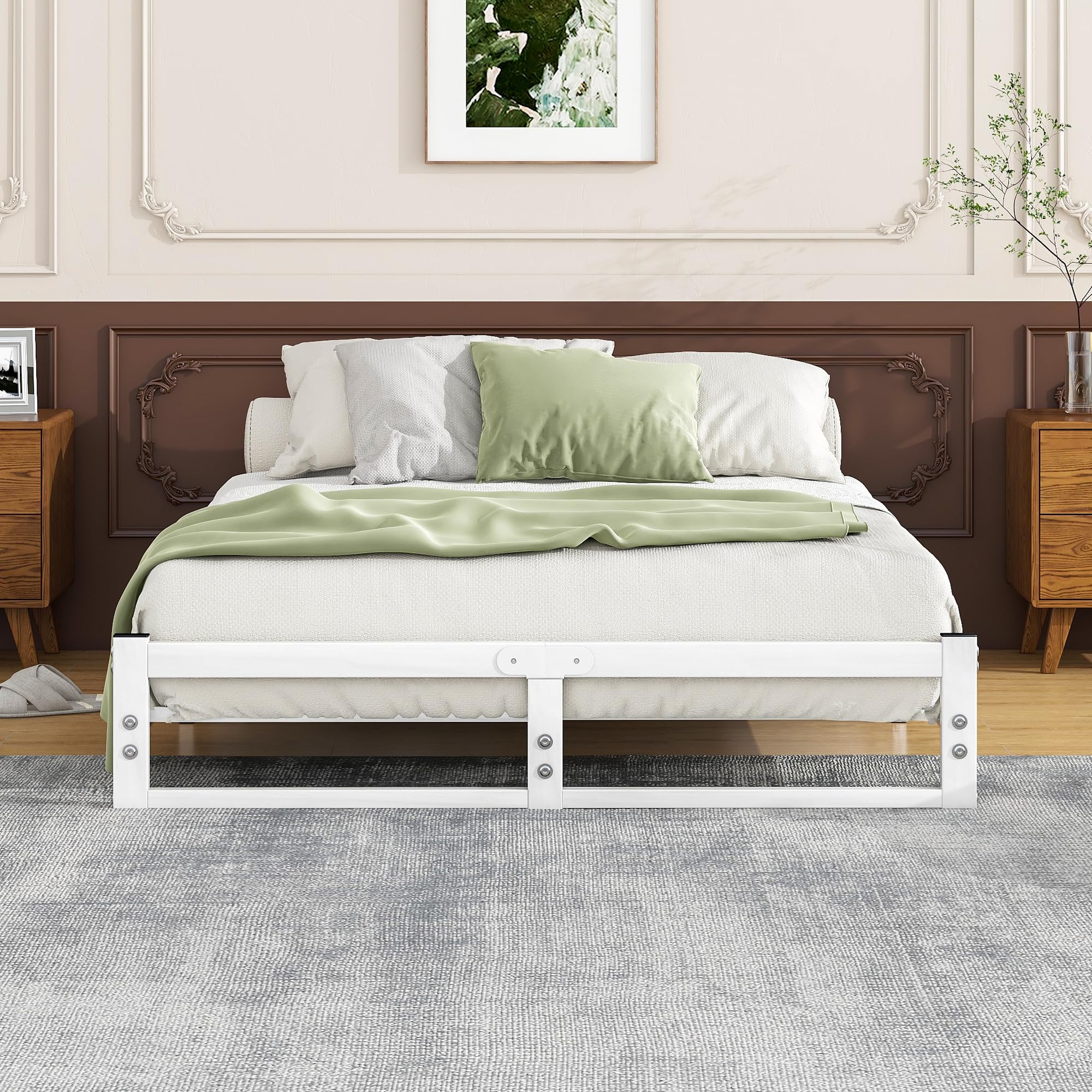 VECOCHO Double Bed Frame,4ft6 Floor Bed Frame Double Bed Base with