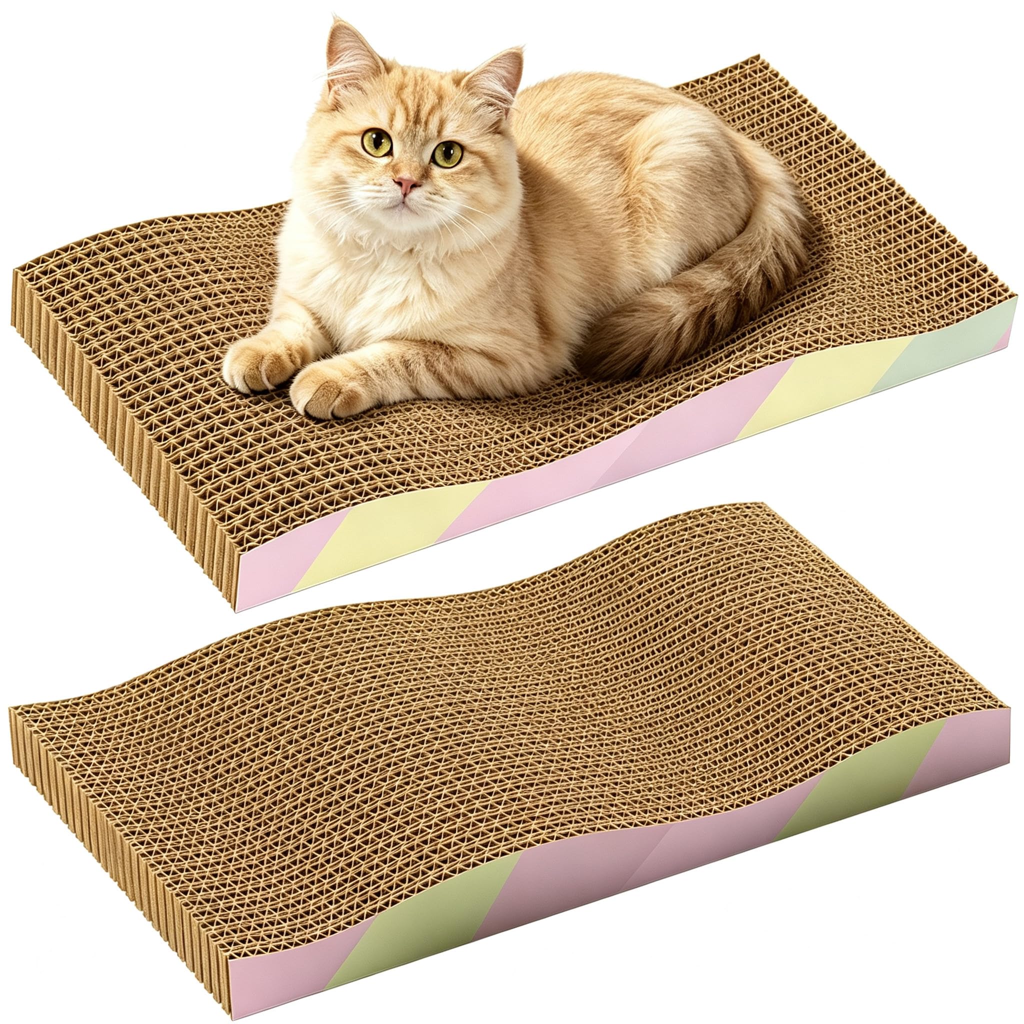 Rascador para gatos, paquete de 2, tabla grande reversible