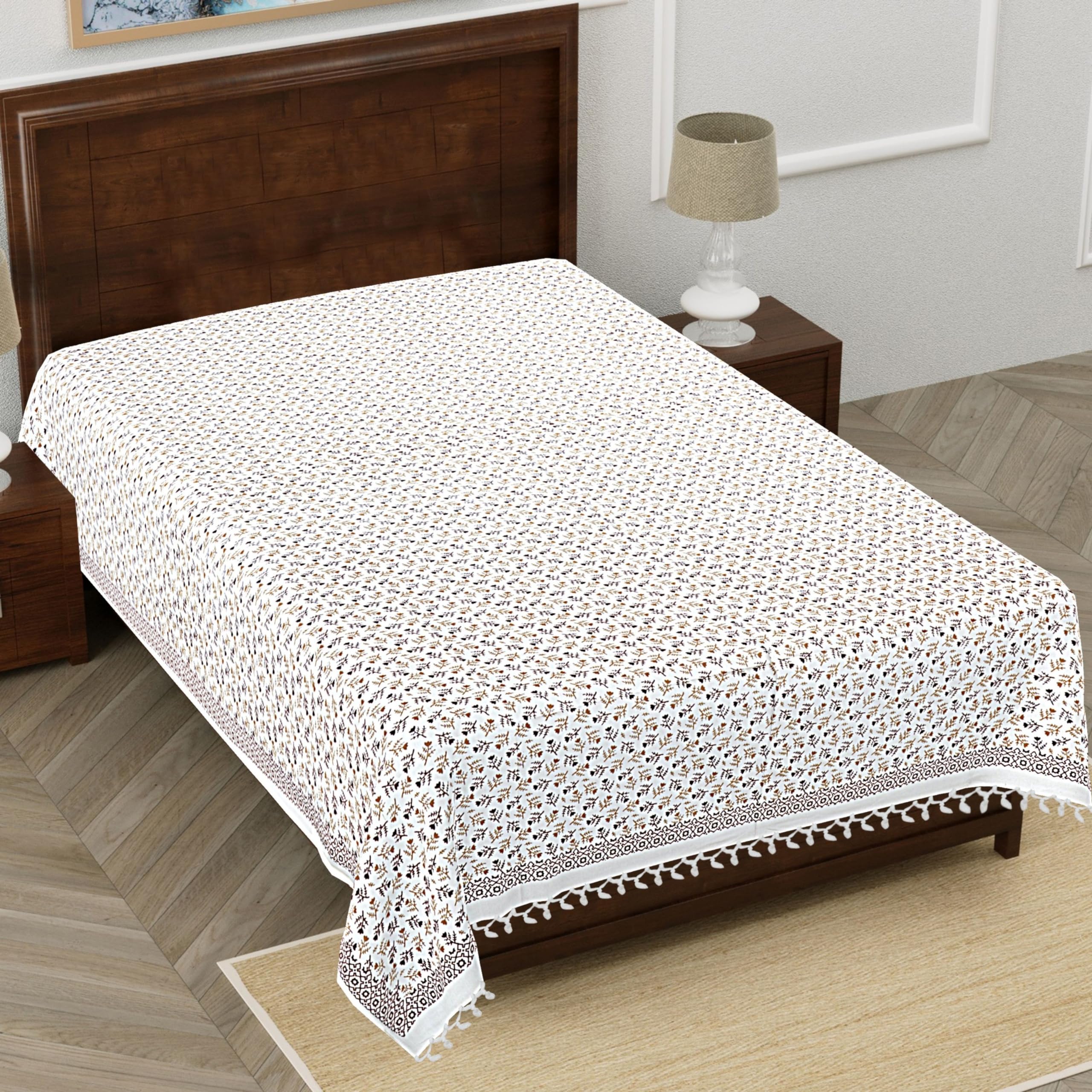 Hashcart Pure Cotton Single Bed Chadar, Bedsheet for Single Size Bed (60x90 inch) (B0D73TGDK3) Amazon Price History, Amazon Price Tracker