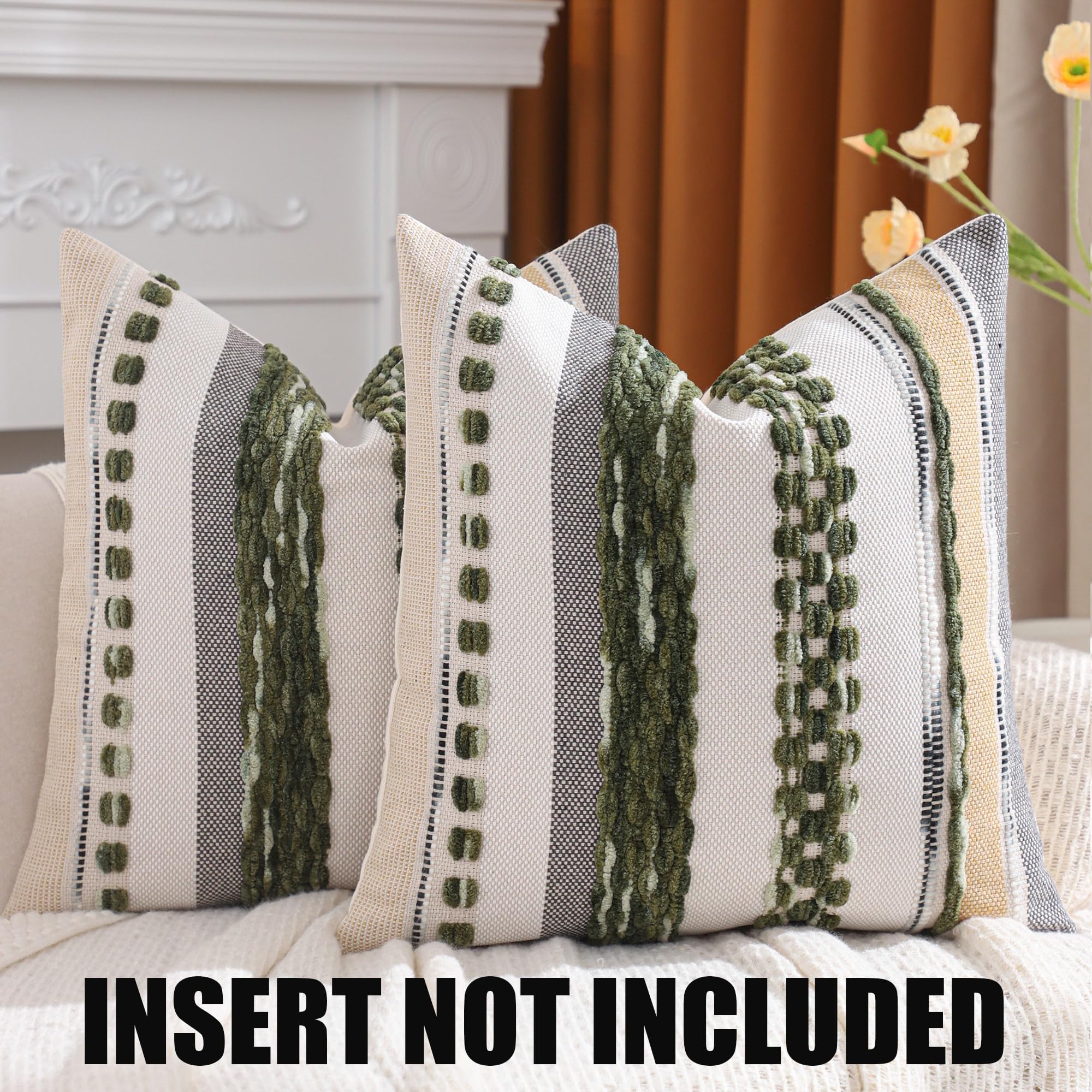 Tosleo Juego de 2 fundas de almohada decorativas de felpilla suave de 18 x 18 pulgadas, color verde