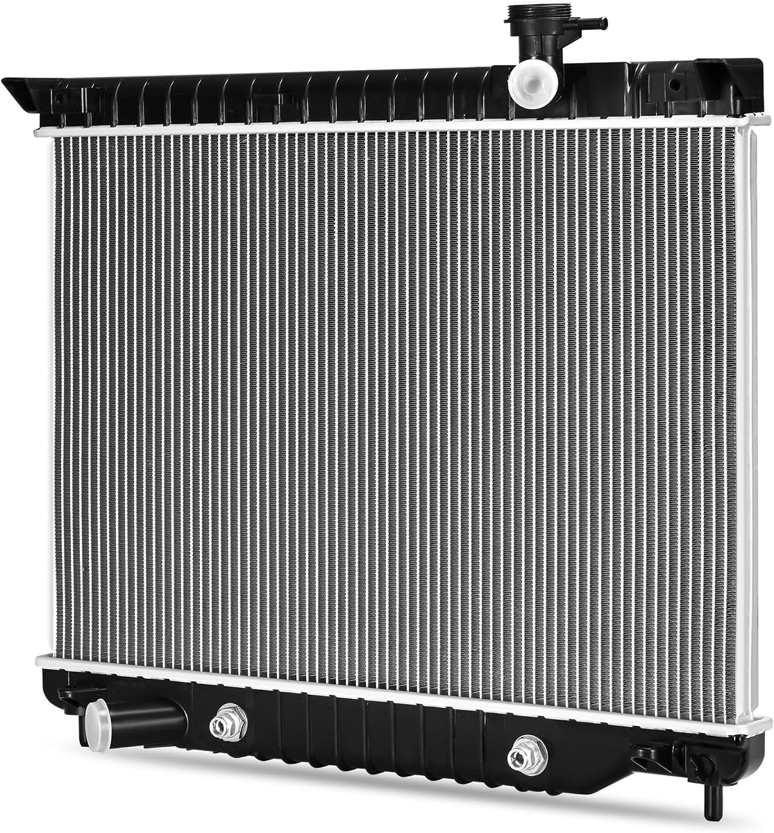 DWVO Complete Radiator Compatible with 02-09 Chevy Trailblazer 4.2L L6，2458 | Fit for 02-09 Envoy, 05-09 Saab 9-7x, 04-07 Rainier, 03-08 Ascender, 02-04 Bravada, A/T, with Transmission Oil Cooler
