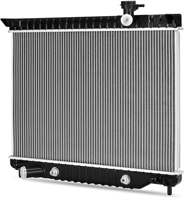 DWVO Complete Radiator Compatible with 02-09 Chevy Trailblazer 4.2L L6，2458 | Fit for 02-09 Envoy, 05-09 Saab 9-7x, 04-07 Rainier, 03-08 Ascender, 02-04 Bravada, A/T, with Transmission Oil Cooler
