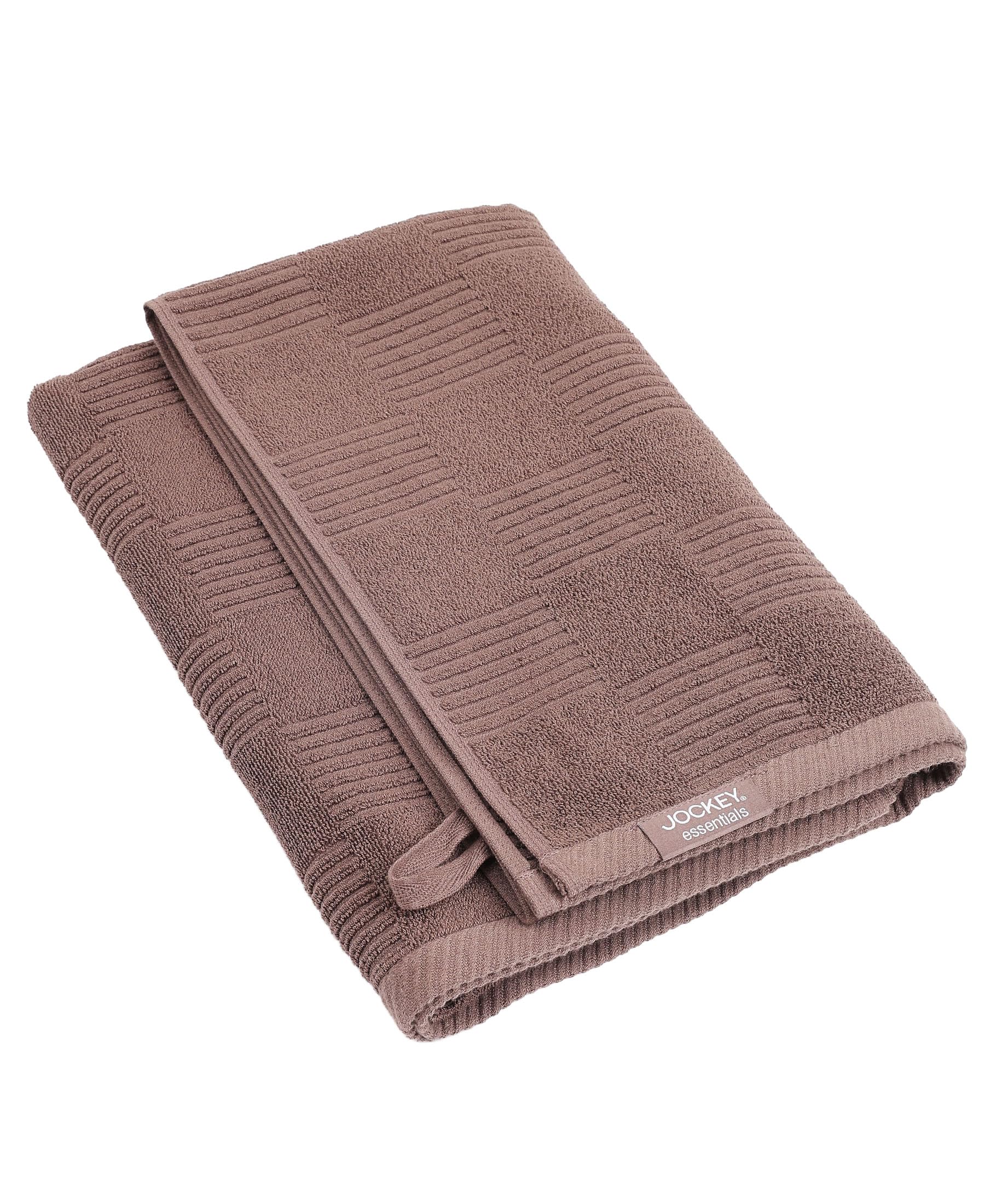 Jockey T102 Men Cotton Terry Ultrasoft and Durable Patterned Bath Towel_Deep Taupe-picture-11
