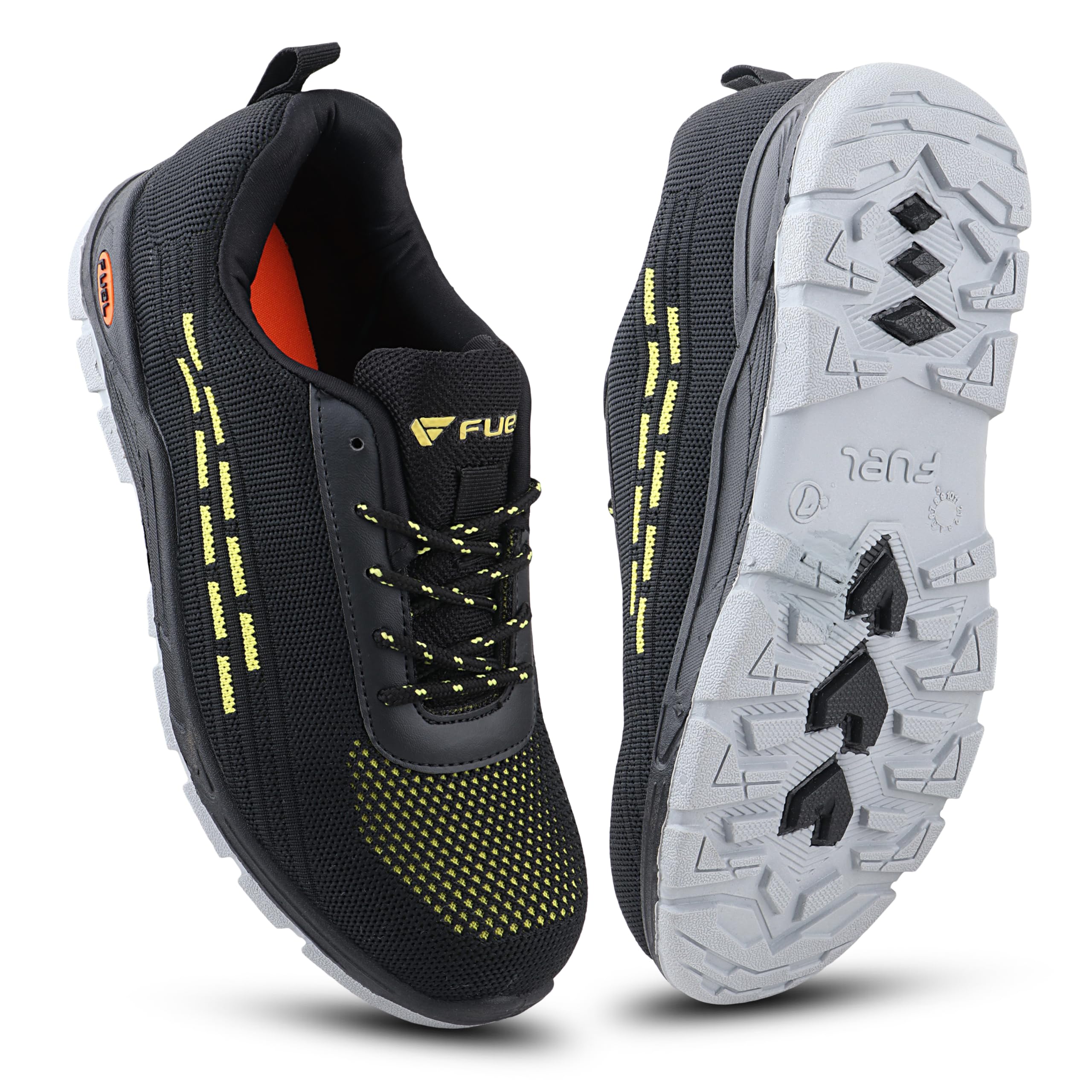 Armour-1-DD Knitted Fabric Safety Shoes for Men Industrial PVC Double Density Sole, Steel Toe & Energy Absorption Shoe