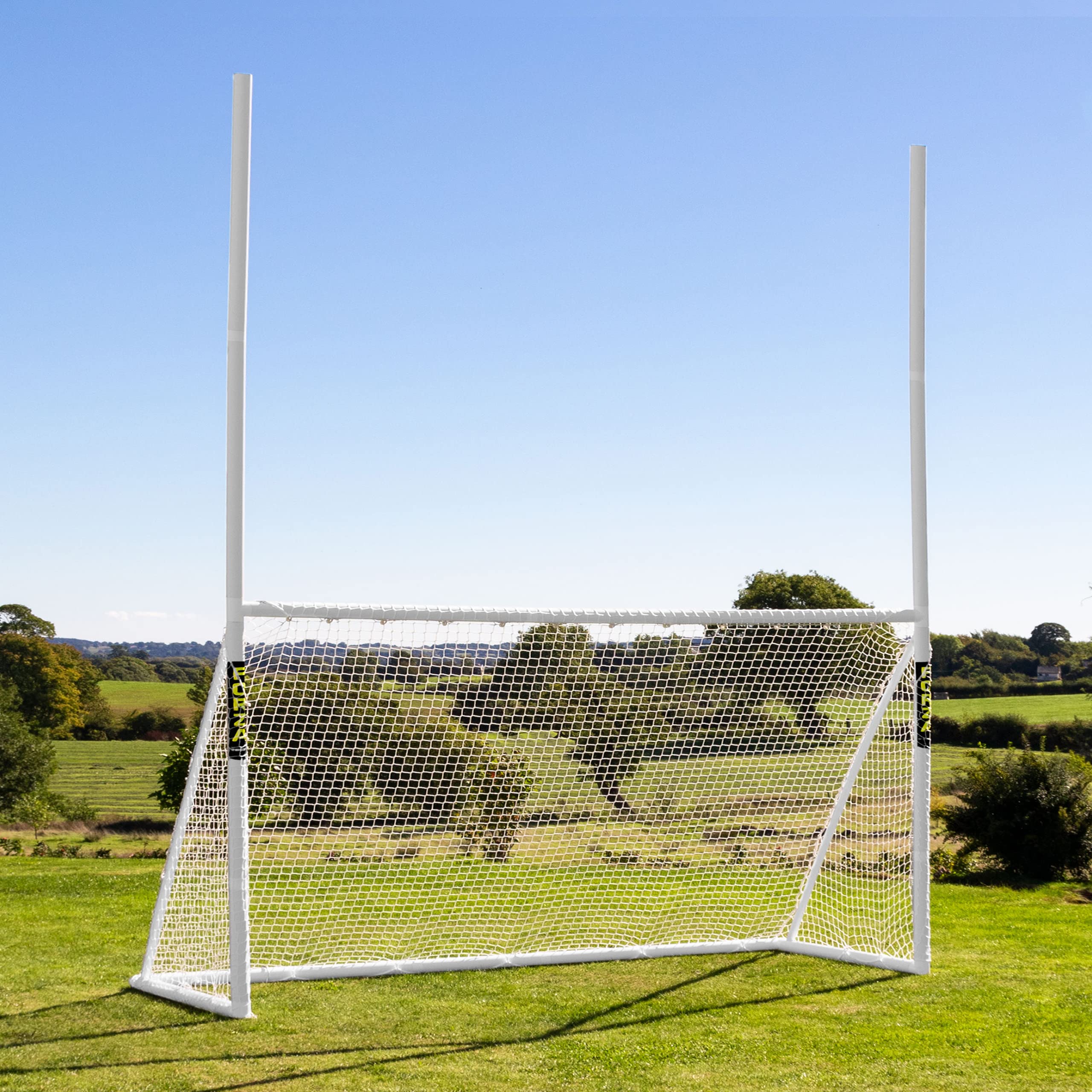 FORZA Gaelic Football & Hurling Goals | 8ft x 5ft, 10ft x 6ft, 12ft x 6ft | Weatherproof Net & uPVC Goal Posts | Garden Goal Posts For Kids (12ft x 6ft)