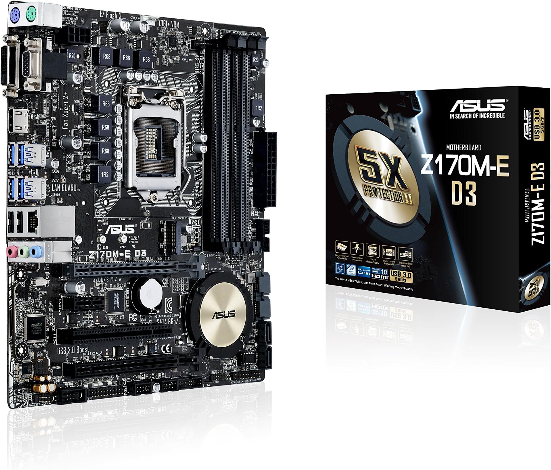 ASUS Z170 M-E D3 DDR3 Micro-Atx Motherboard - Black