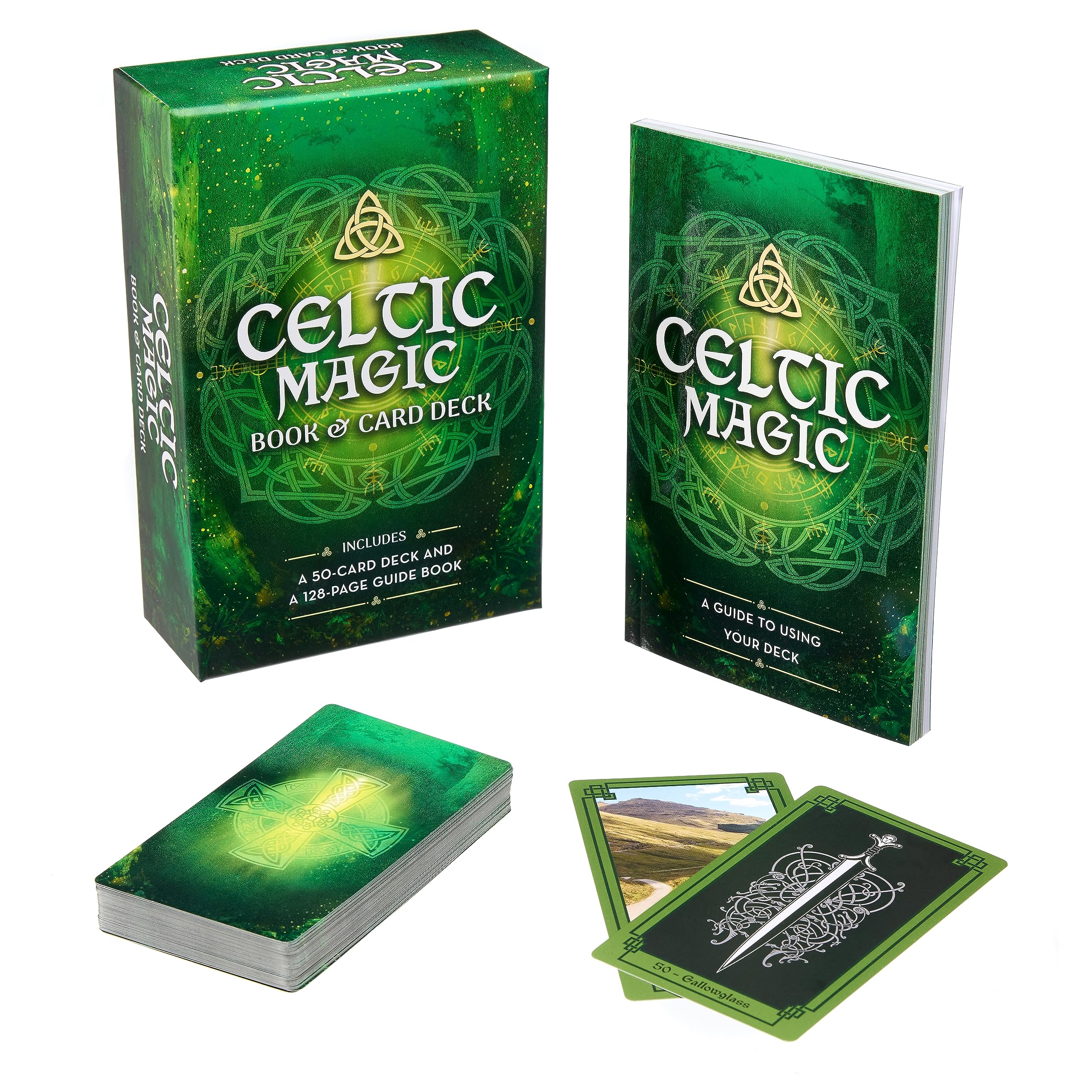 Celtic Magic Book & Card Deck: Includes a 50-Card Deck and a 128-Page Guide Book (Arcturus Oracle Kits)