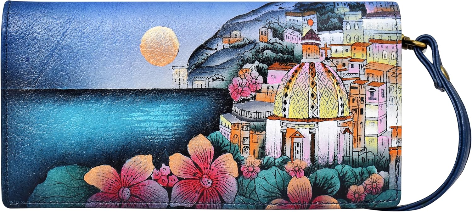 Anna by Anuschka Women's Hand Painted Genuine Leather Wallet on a String