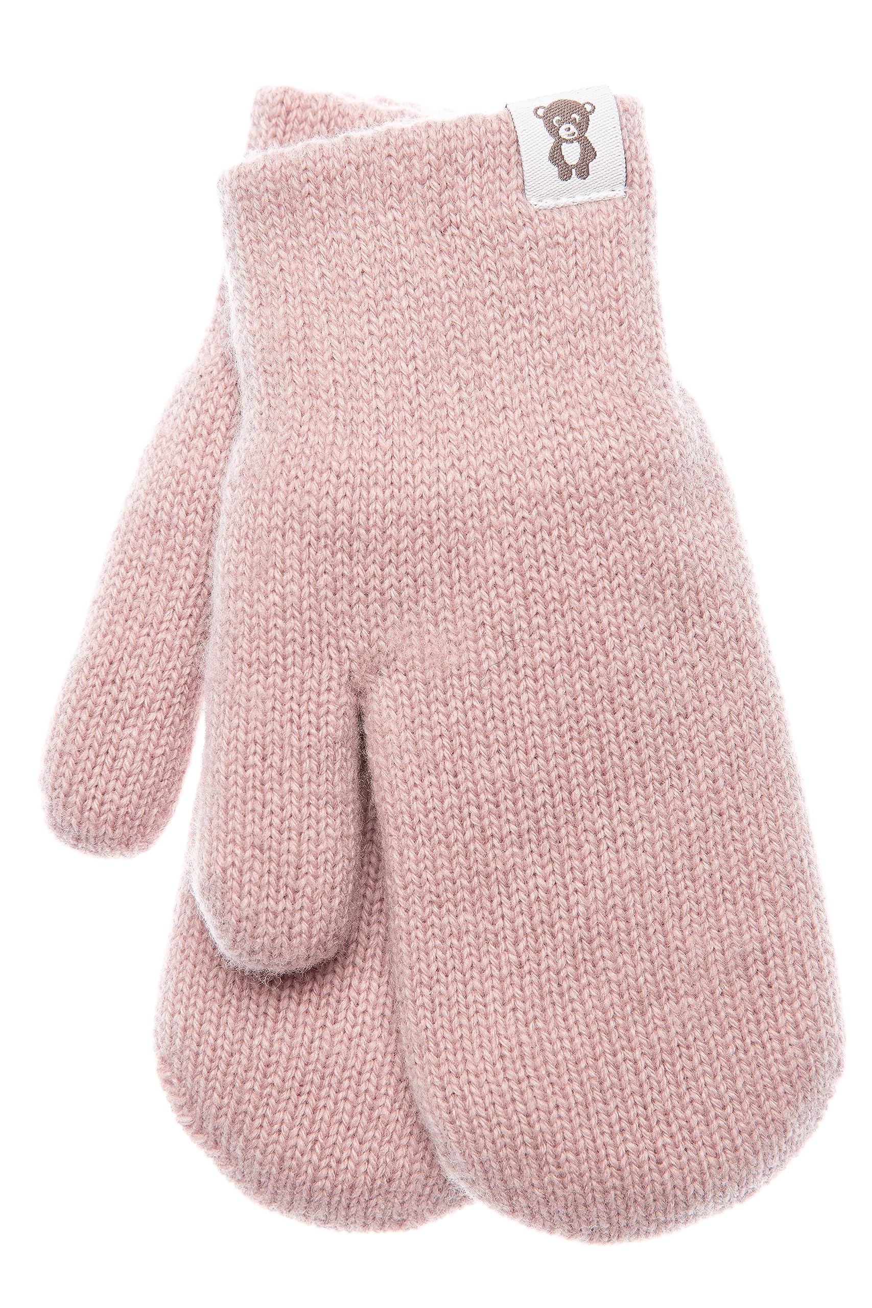 Guantes de punto de lana para bebés y niños de 0 a 7 años color beige y rosa 7