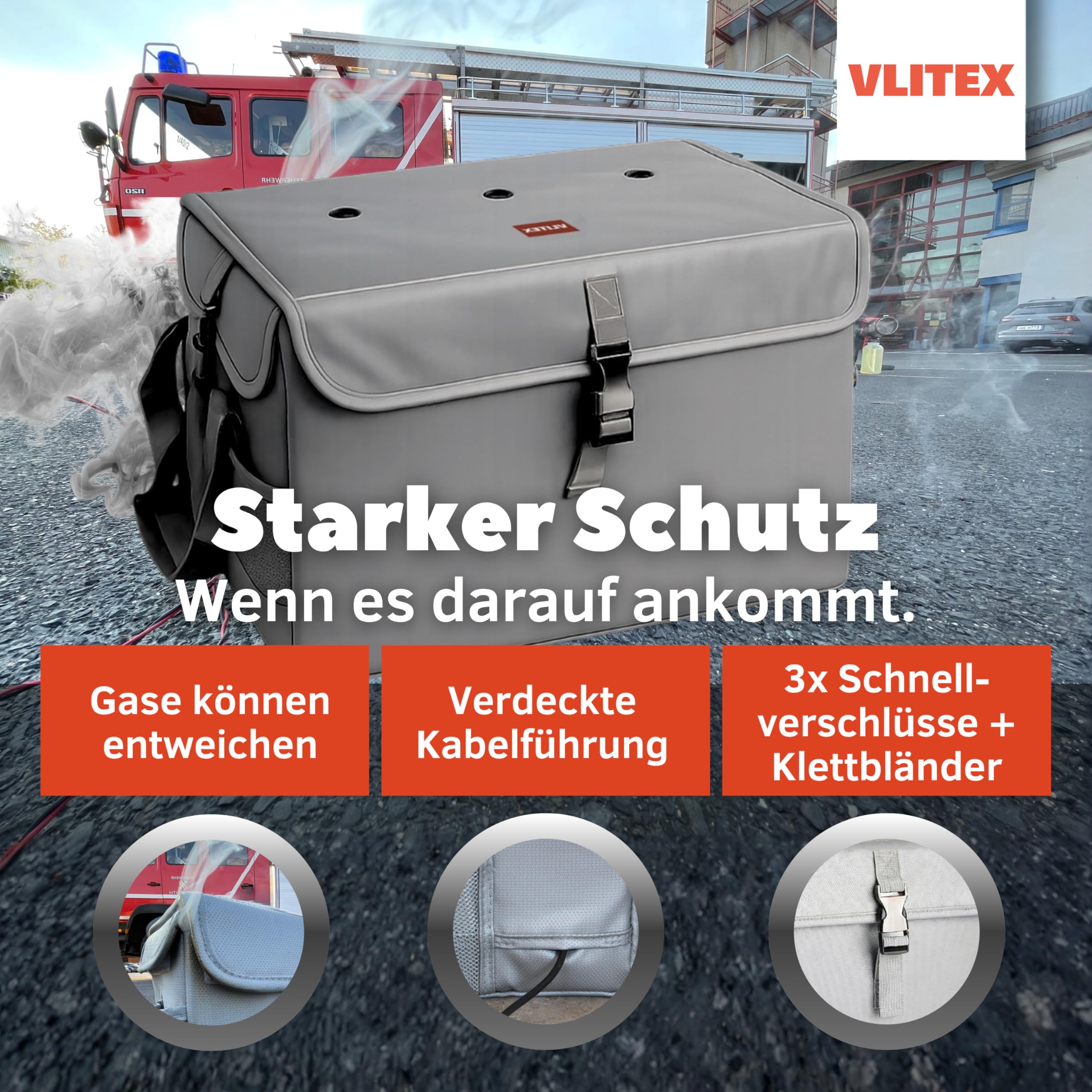 VLITEX Akku Sicherheitsbox XL – Lipo Safe Bag & Akku Aufbewahrungsbox – Hitzebeständige Akku Ladebox für Lithium Ionen Akkus – Sicherheits- und Brandschutzbox