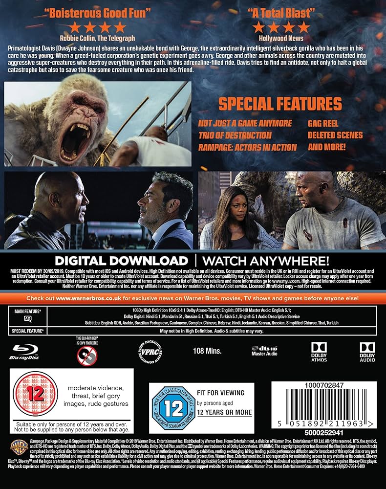 Amazon.com: Rampage [Blu-ray] [2018] : Movies & TV