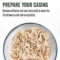 Vista 4 de LEM Products Tripas de cerdo natural pre-tubadas, 32-35mm, tripas comestibles para salchichas, rellena aproximadamente 50 libras, excelente