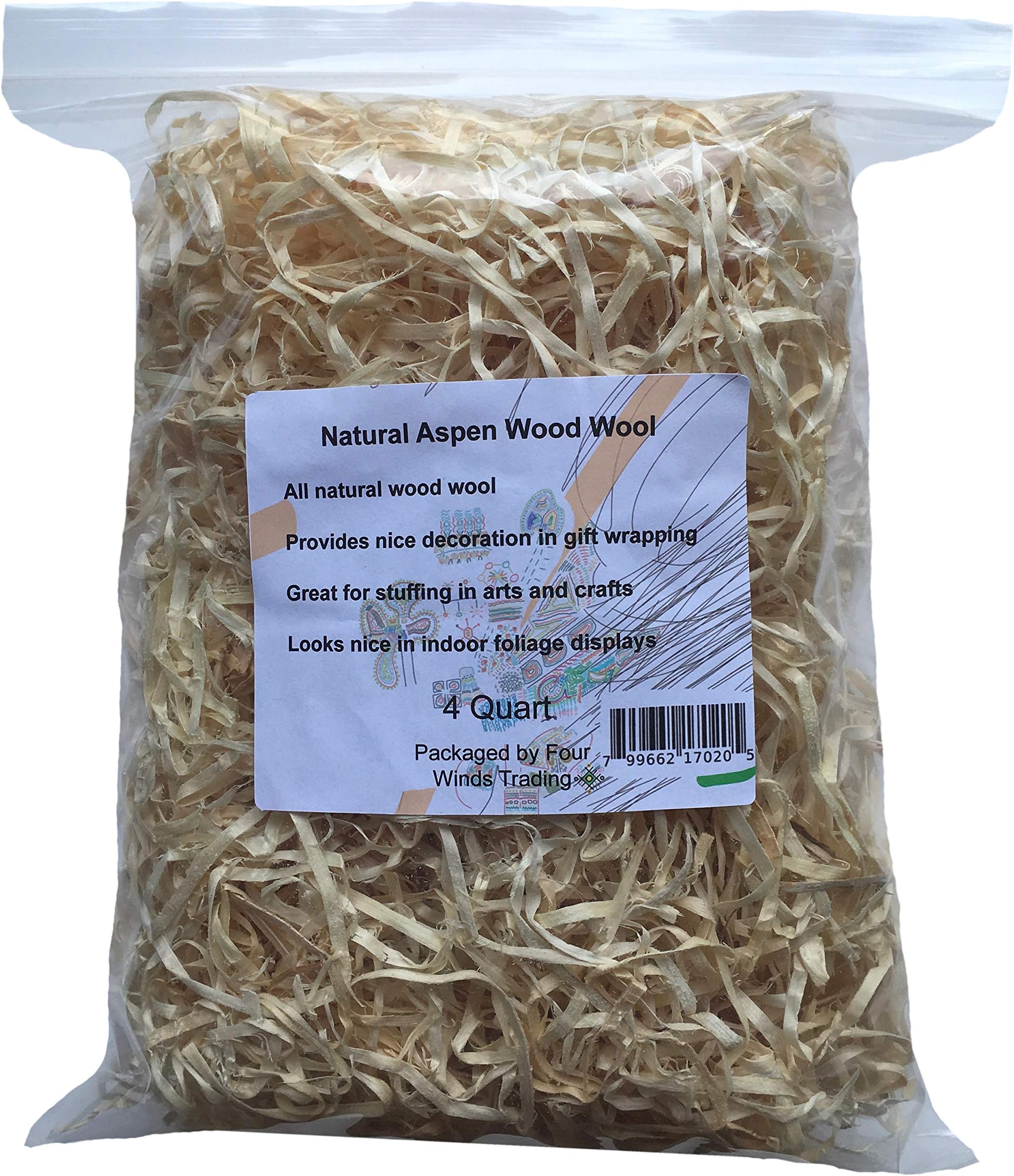Natural Aspen Wood Wool (4 Quart)