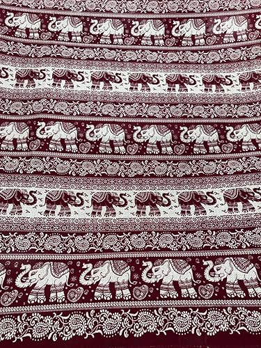 Miniatura 10 de Tela de rayón con estampado animal de elefantes tribales de 44 pulgadas, 2 yardas, elefante de guerra para pantalones, bufandas, ropa y confección
