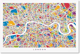 London England Street Map by Michael Tompsett, 22x32-Inch