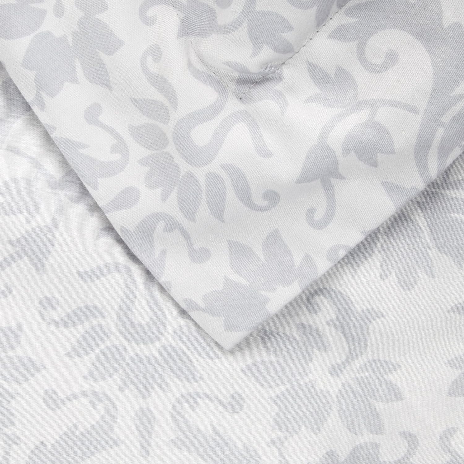 Amazon Brand – Pinzon Paris Printed Duvet Set - King, Light Grey