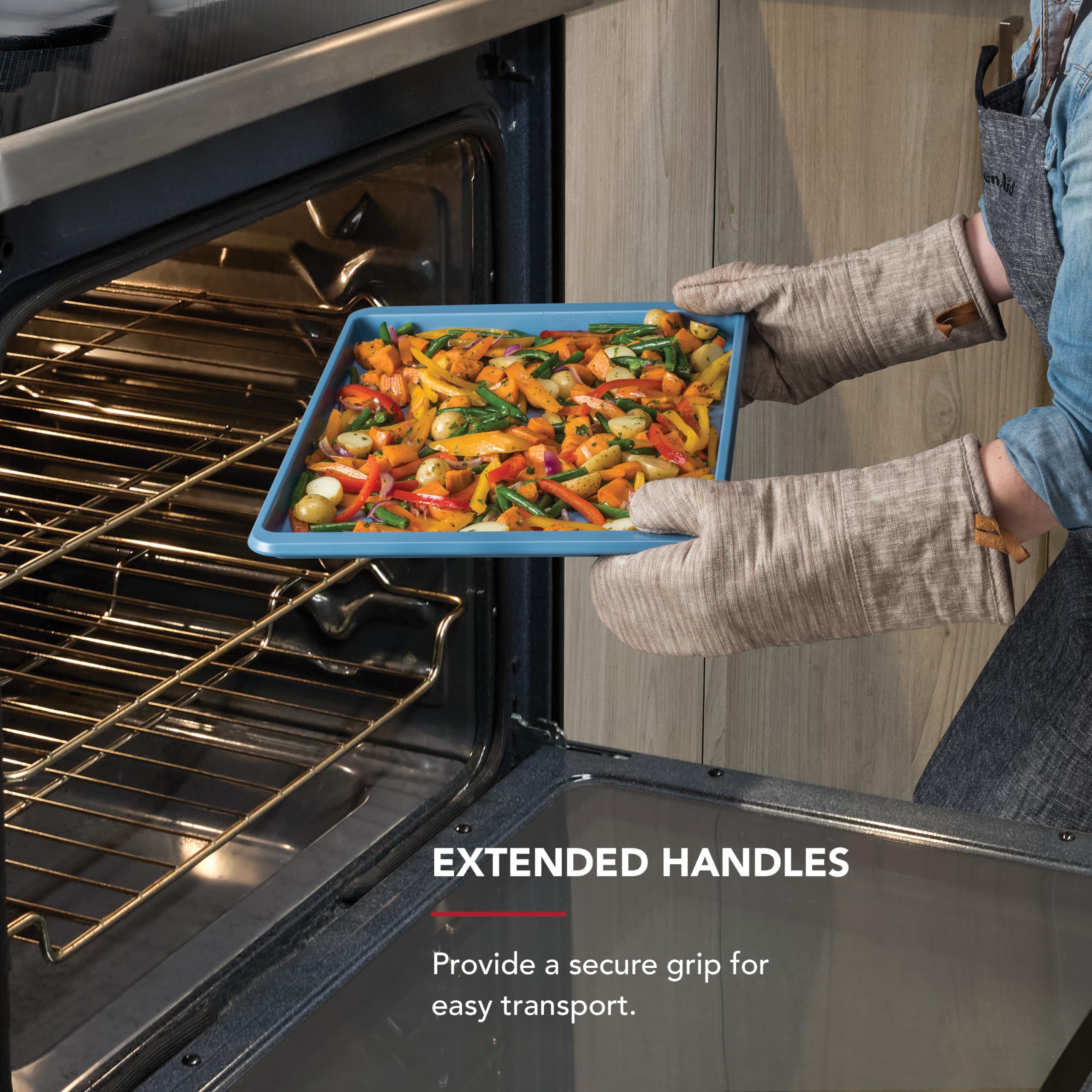 KitchenAid Bandeja para hornear de acero aluminizado antiadherente de 33 x 45 cm, terciopelo azul