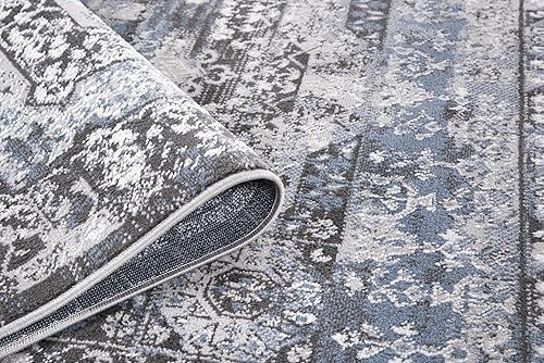 Miniatura 7 de L'Baiet Lina - Alfombra neutra Azul 2 x 6 pies Alfombras estéticas para sala de estar, dormitorio, oficina, mesa de comedor, pasillo, casa