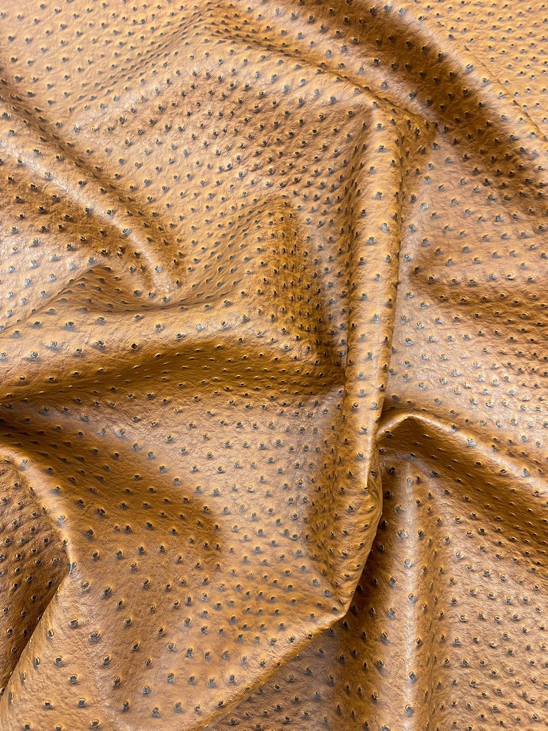 New Creations Fabric & Foam Inc, Classic Ostrich Upholstery Vinyl Fabric/Faux Leather Accessories Crafting Apparel Upholstery Vinyl Fabric 54" Wide. (Chestnut, (36" X 54"))
