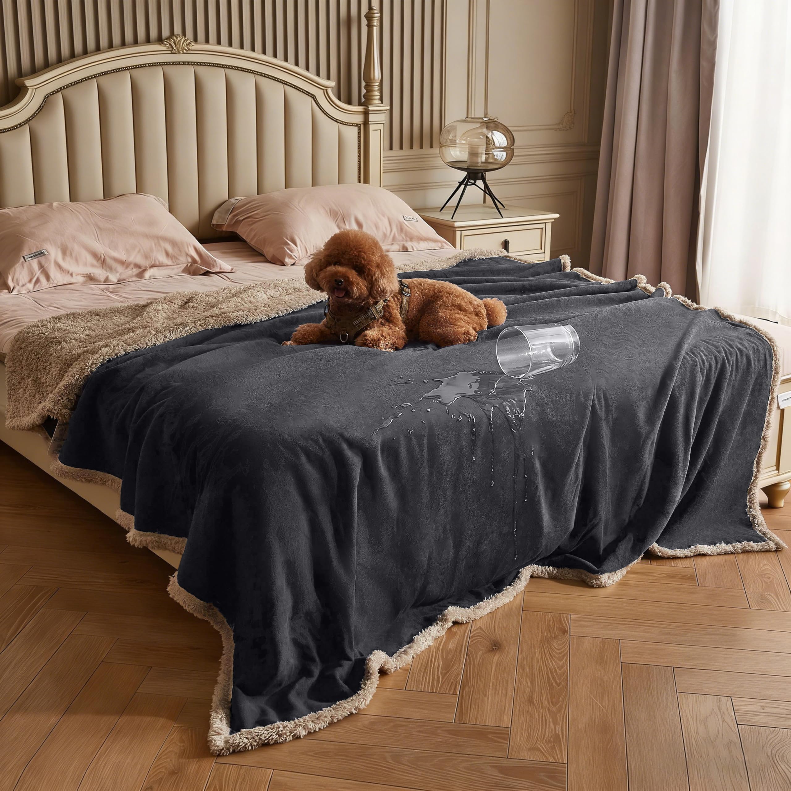 Kritter Planet Waterproof Bed Blanket for Couples, Washable Stain Proof Pad Bed Cover, Reversible Leakproof Protector, Liquid Pee Proof Blanket for