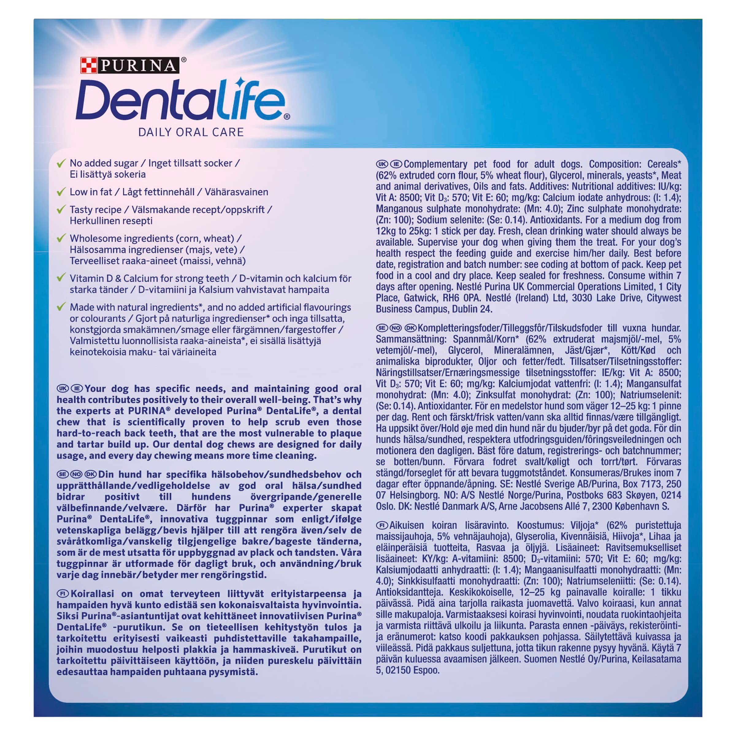 Dentalife - Masticatore per cani, misura media, 8 x 69 g