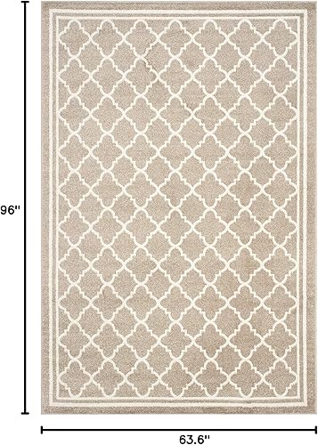 Vista 143 de Safavieh Amherst Collection AMT422B - Alfombra para interiores y exteriores, color gris claro y beige
