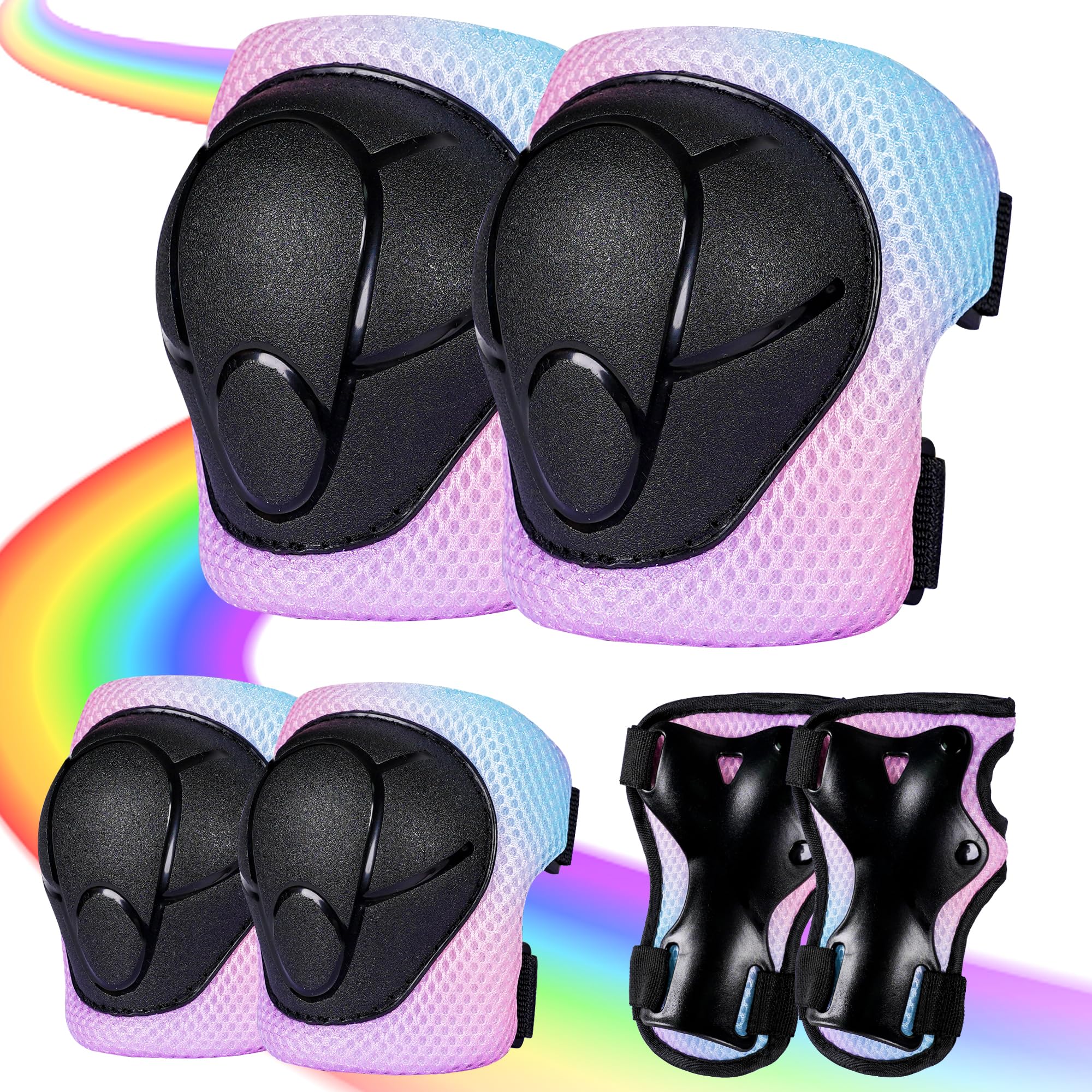 Knee Pads for Kids 3-14 Years Toddler Knee and Elbow Pads with Wrist Guards 3 in 1 for
