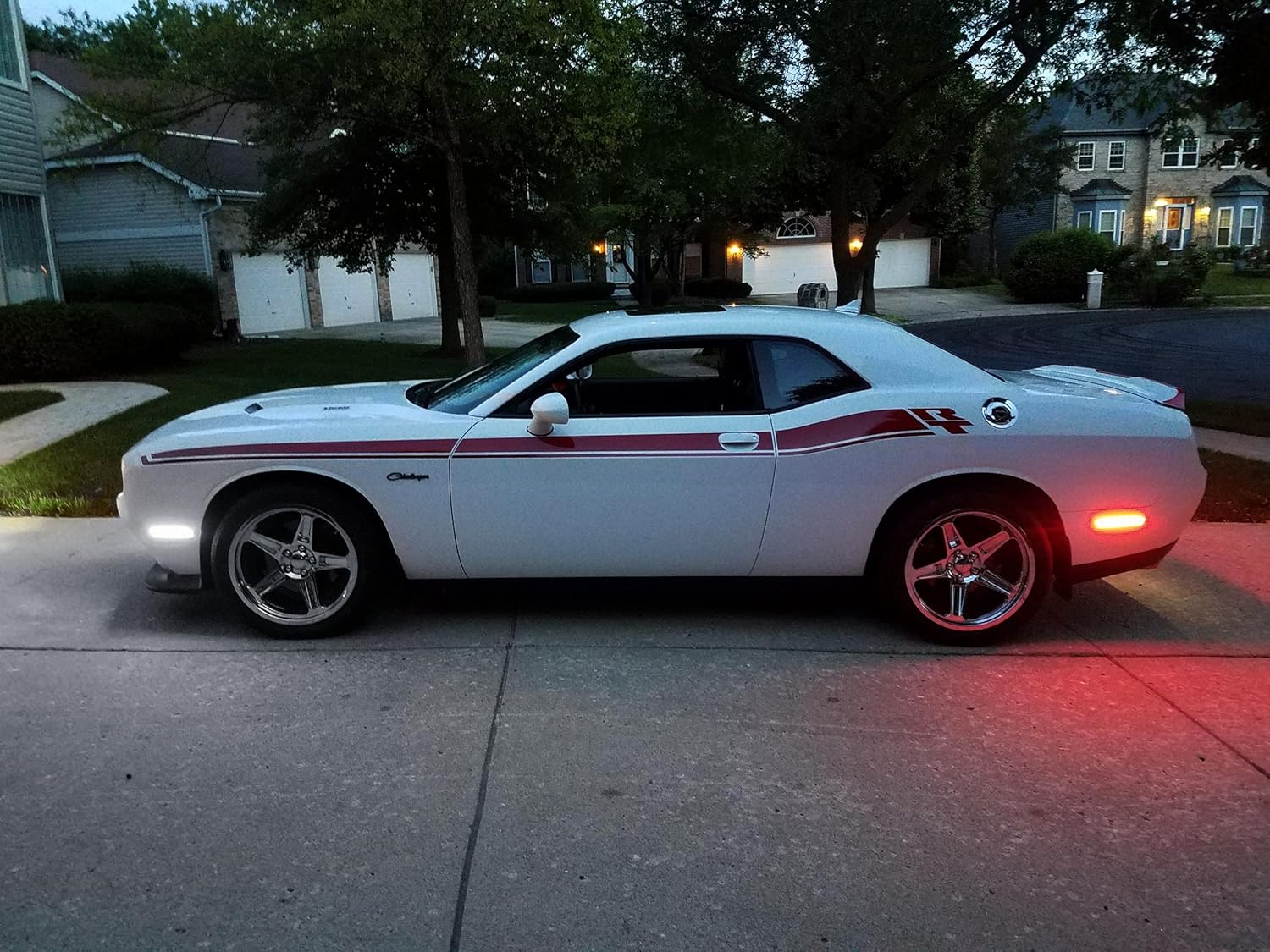 iJDMTOY Smoked Lens White Full LED Front Side Marker Light Kit Compatible With 2008-14 Dodge Challenger, Powered by 24-SMD LED, Replace OEM Sidemarker Lamps