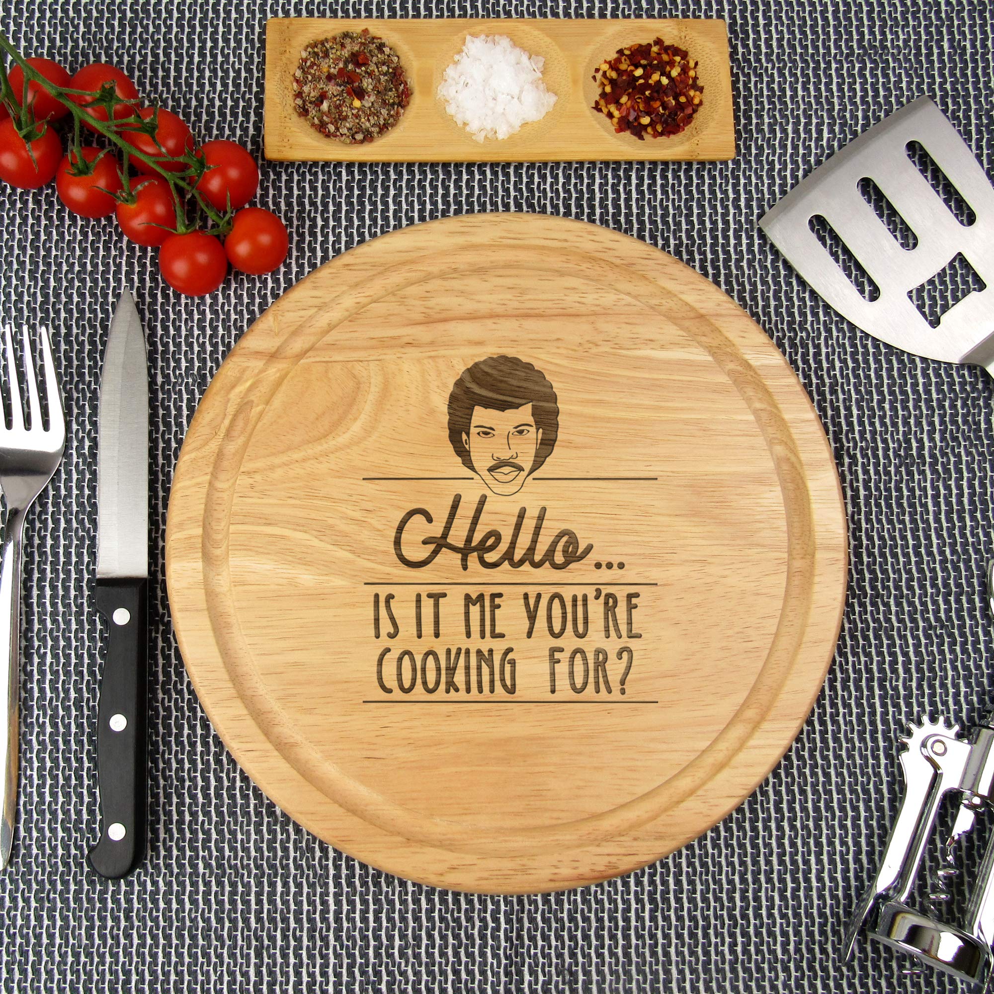 Hello, is It Me You're Cooking for? Chopping Board - Funny Novelty Birthday Christmas Gift for Music Fan - Engraved Cooking Kitchen Present