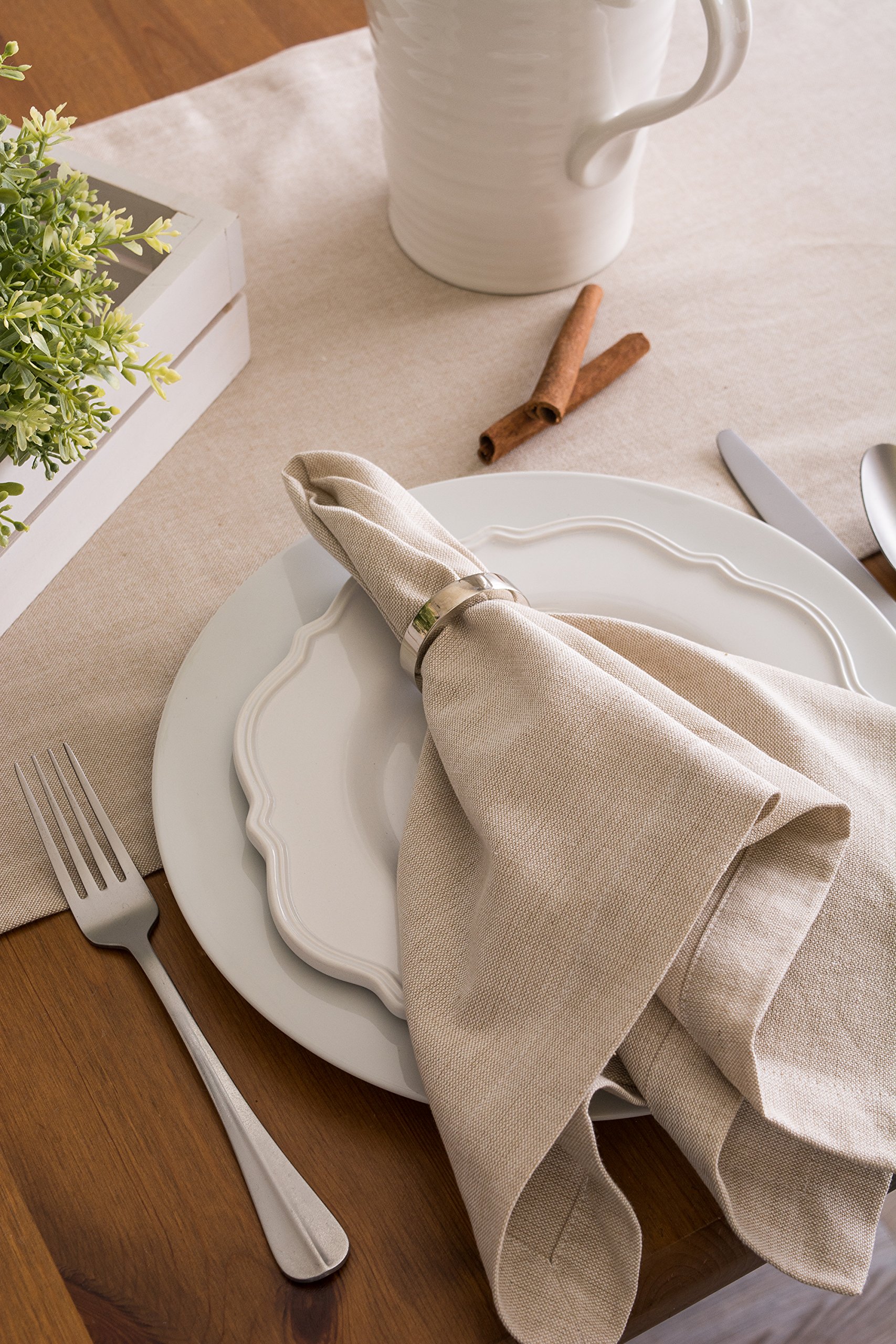 DII Runner Da Tavolo In Cotone Color Pietra – 35,6 X 182,9 Cm – Lavabile In Lavatrice – Per Tavoli 4/6 Persone - 3