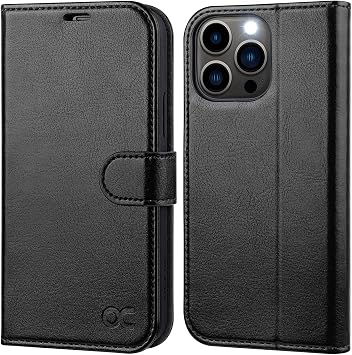 OCASE Compatible with iPhone 13 Pro Max Wallet Case, PU Leather Flip Folio Case with Card Holders RFID Blocking Stand [Shockproof TPU Inner Shell] Phone Cover 6.7 Inch 2021 Black